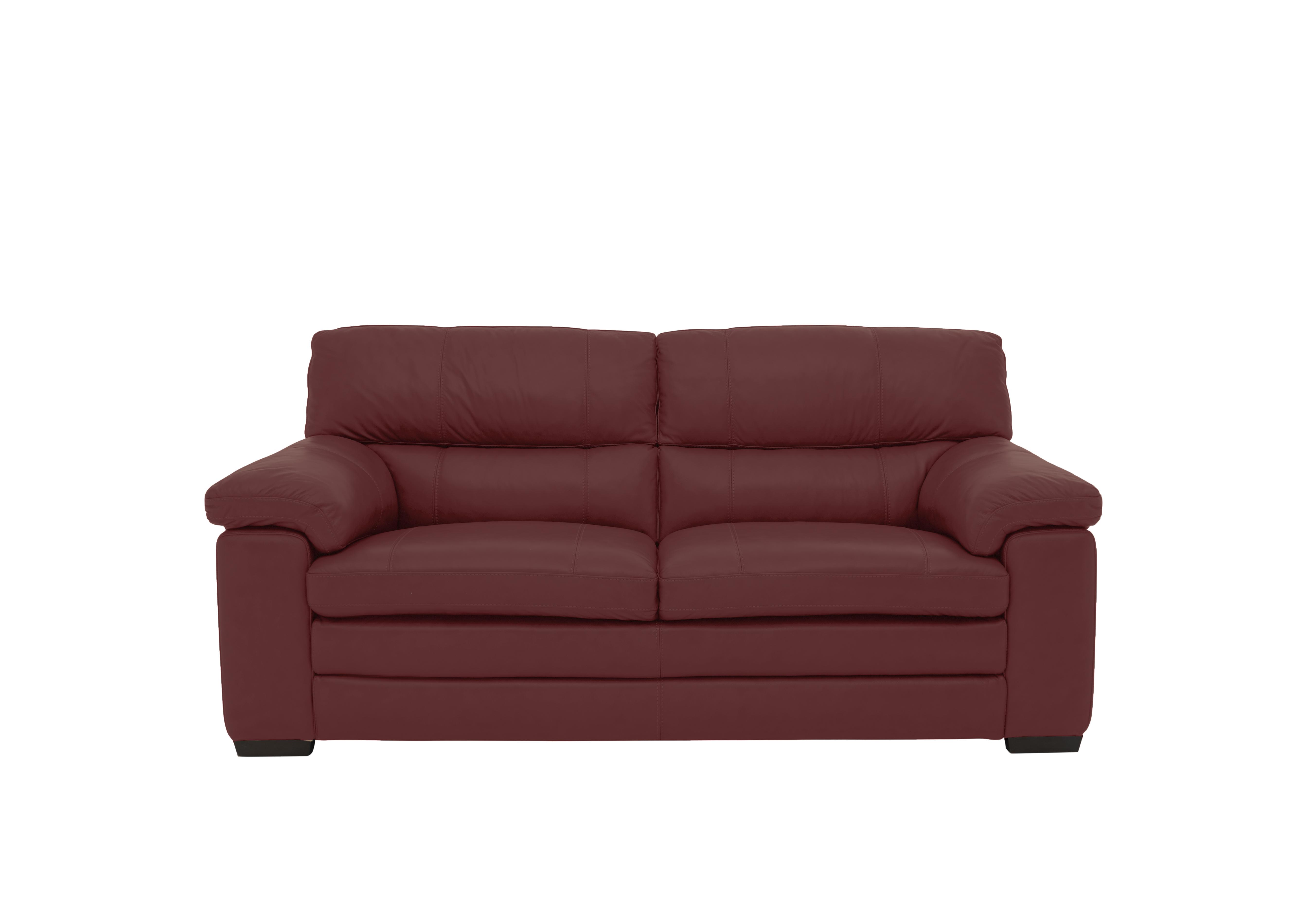 Cozee 2 Seater Pure Premium Leather Sofa in Nc-035c Deep Red on Furniture Village