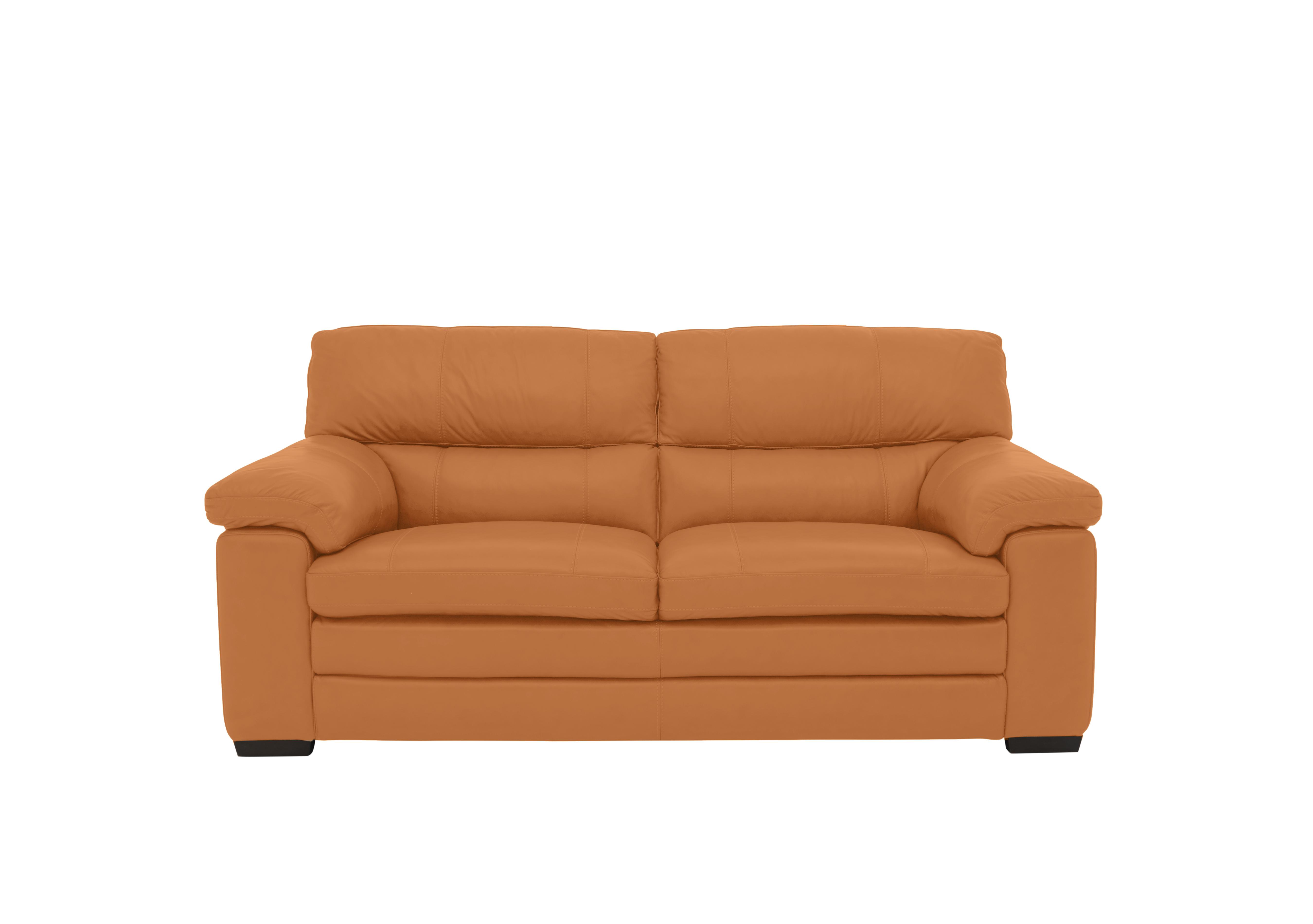 Cozee 2 Seater Pure Premium Leather Sofa in Nc-335e Honey Yellow on Furniture Village