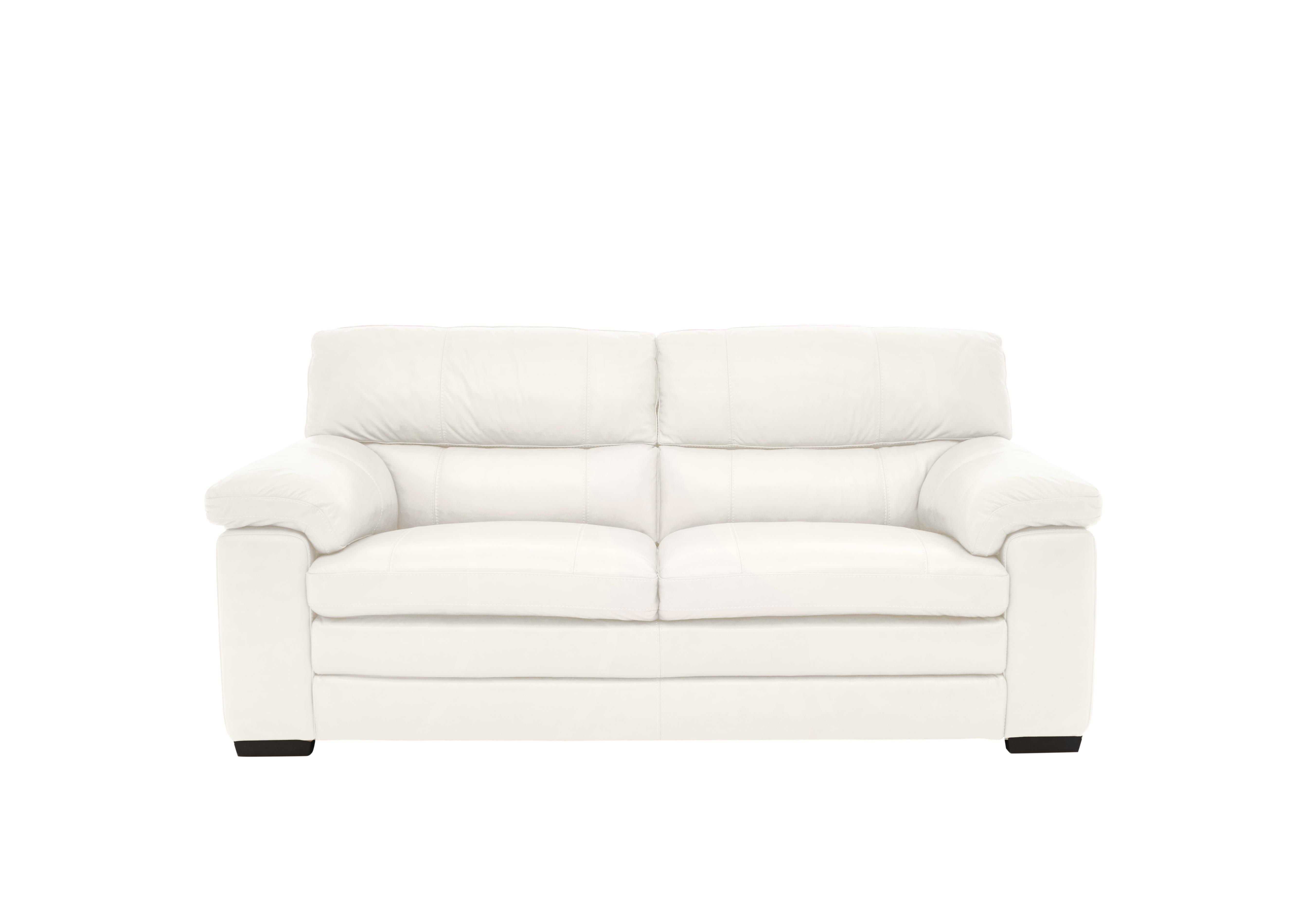 Cozee 2 Seater Pure Premium Leather Sofa in Nc-744d Star White on Furniture Village