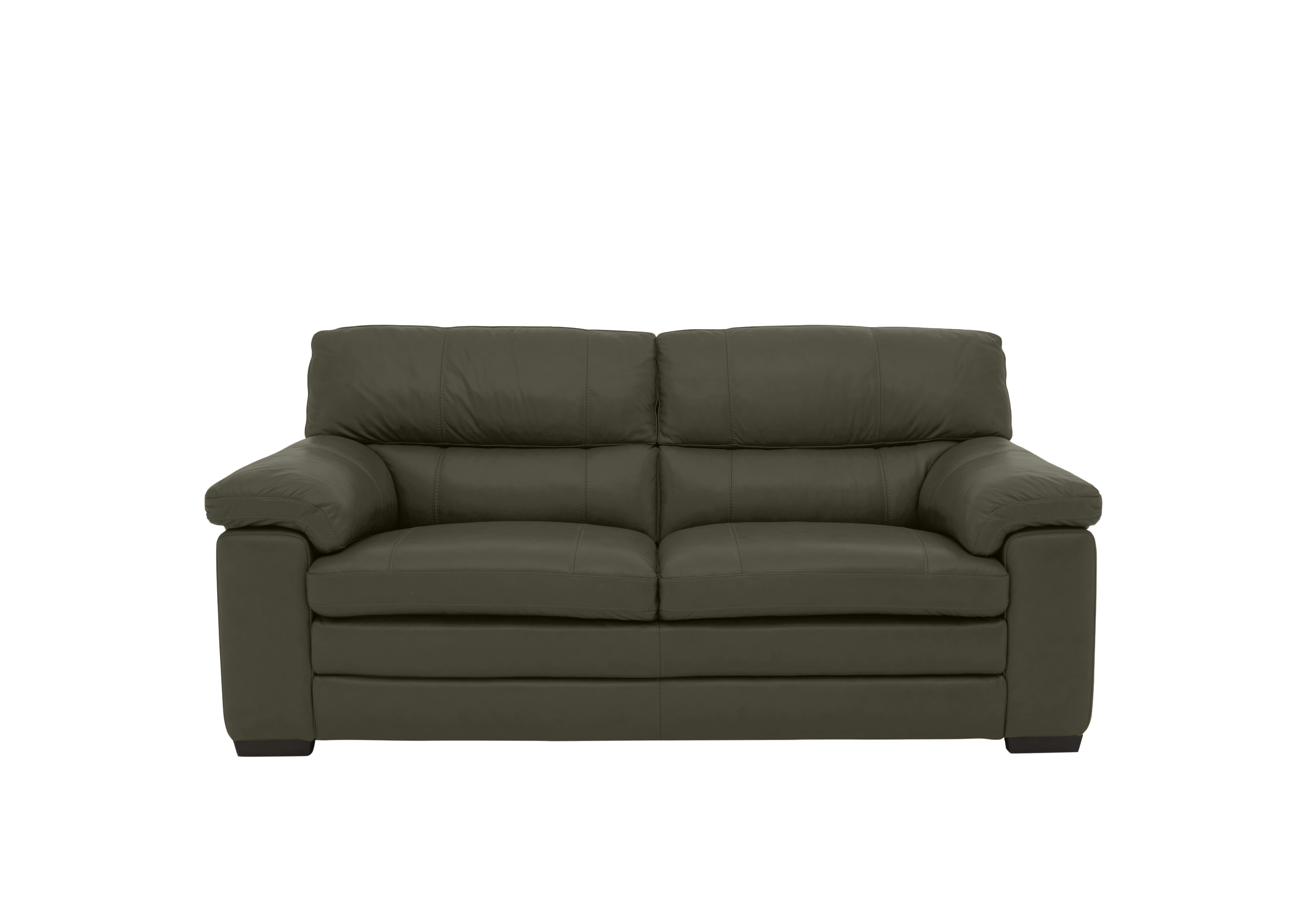 Cozee 2 Seater Pure Premium Leather Sofa in Nw-548e Olive on Furniture Village