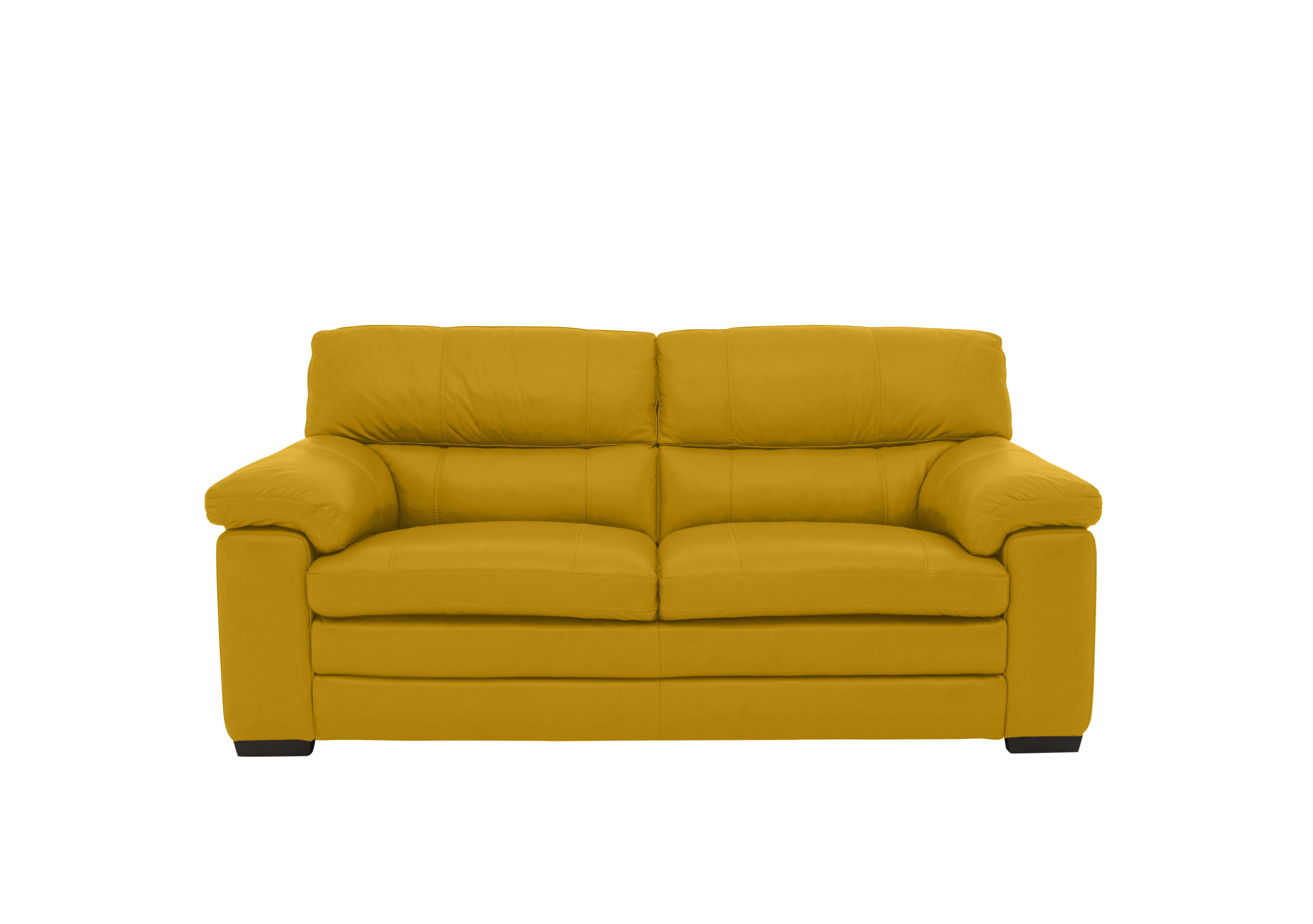 Cozee 2 Seater Pure Premium Leather Sofa in Nw-663e Yellow on Furniture Village