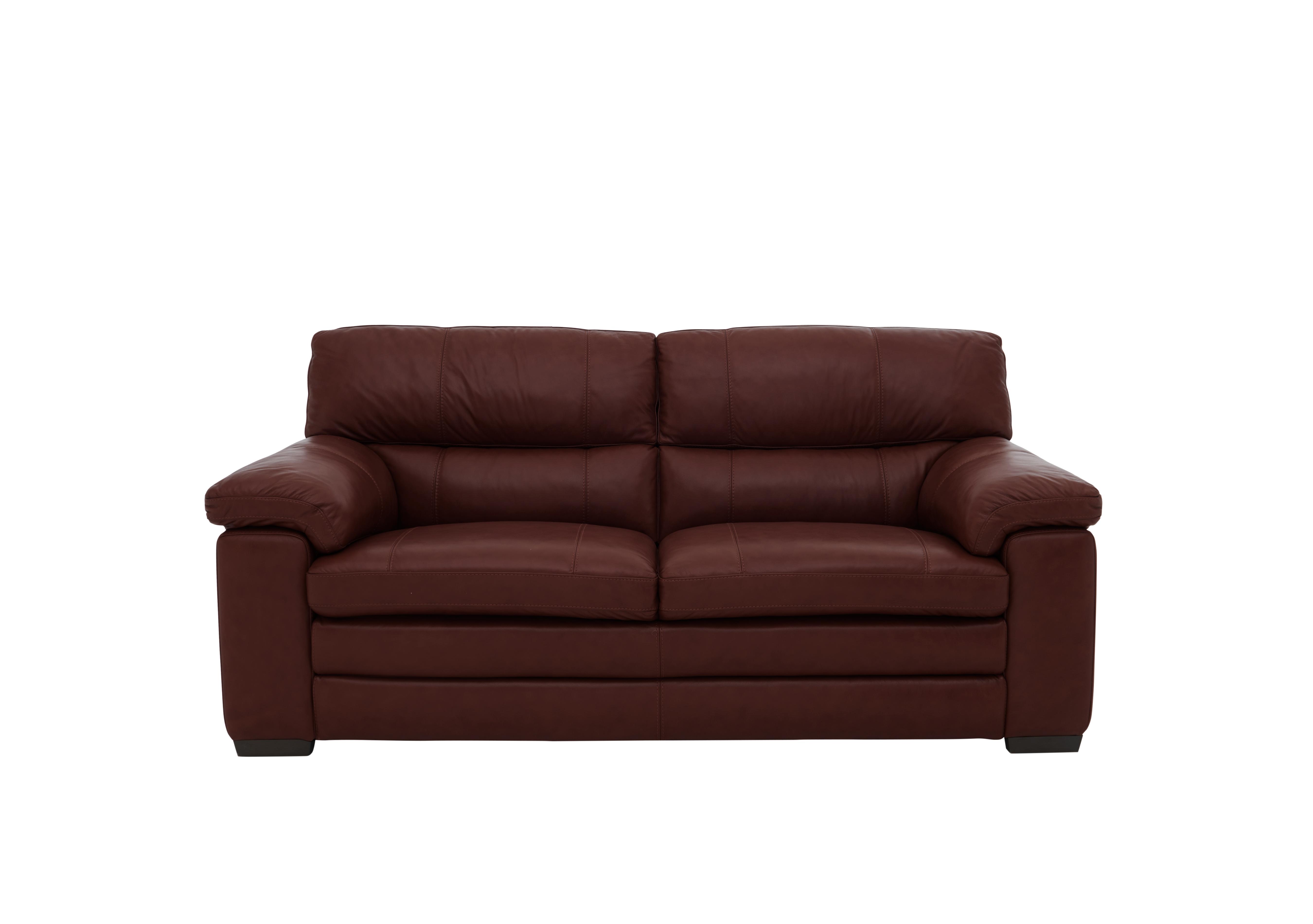 Cozee 2 Seater Pure Premium Leather Sofa in To-377e Black Cherry on Furniture Village
