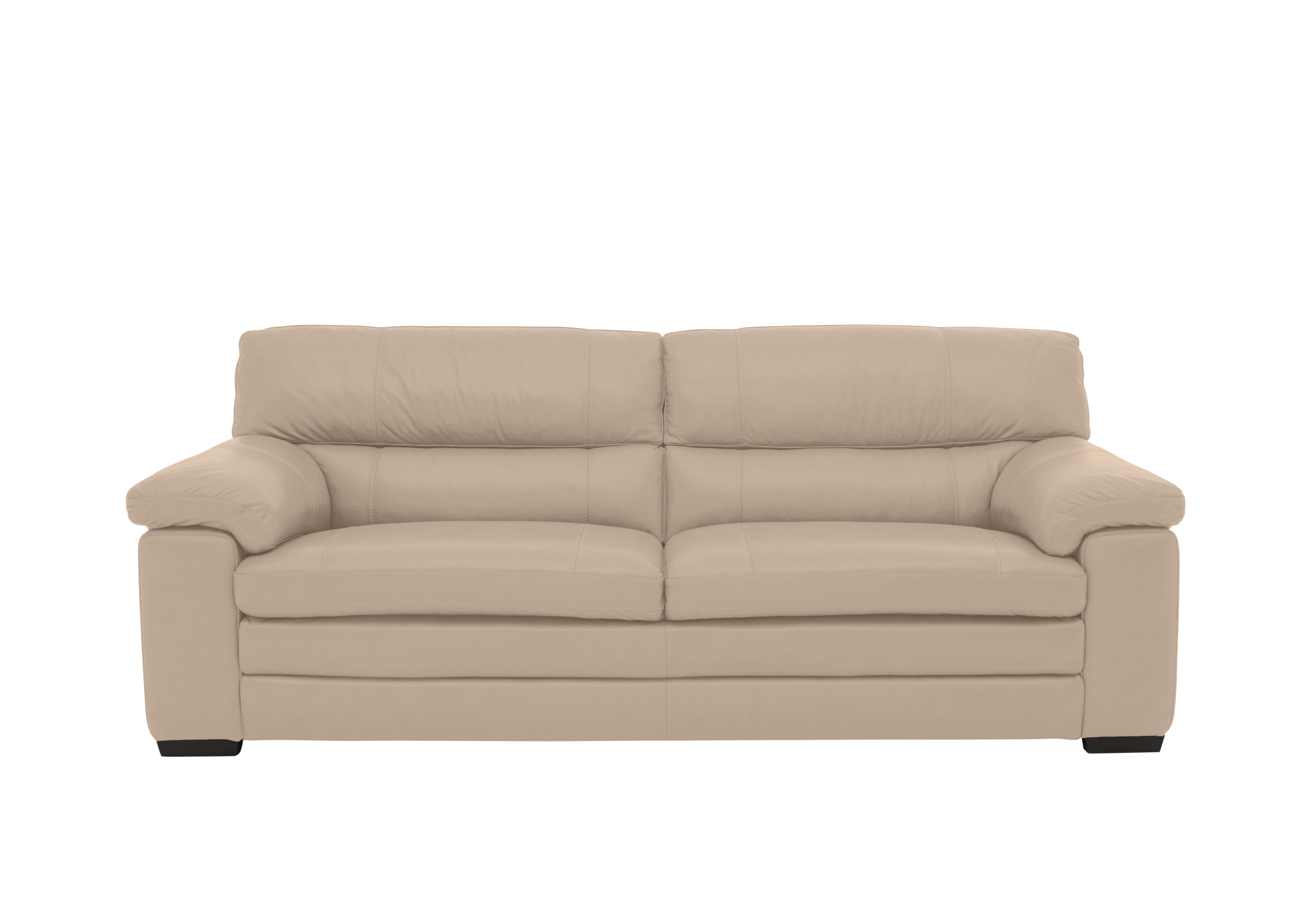 Cozee 3 Seater Pure Premium Leather Sofa in Bv-039c Pebble on Furniture Village