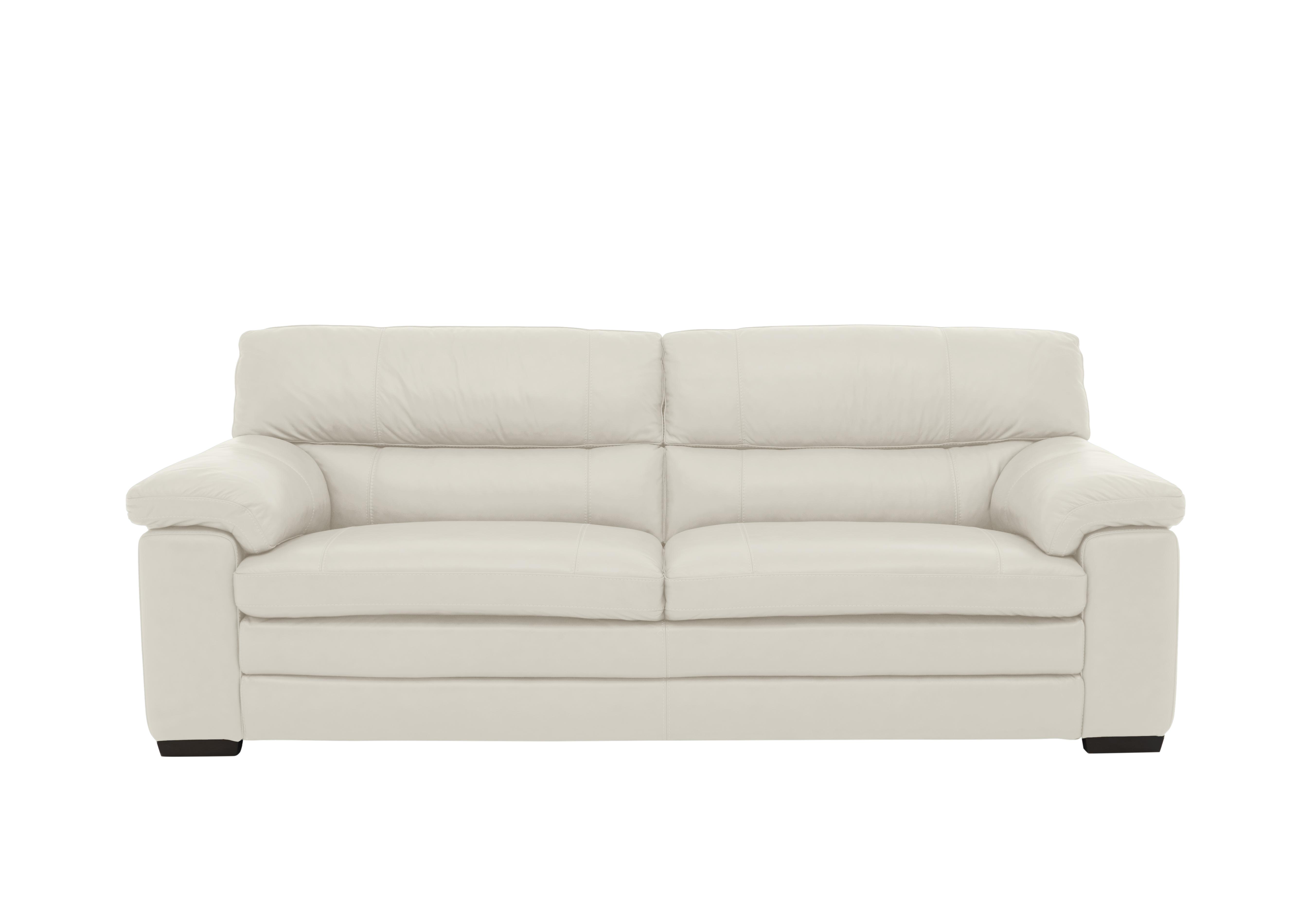 Cozee 3 Seater Pure Premium Leather Sofa in Bv-156e Frost on Furniture Village