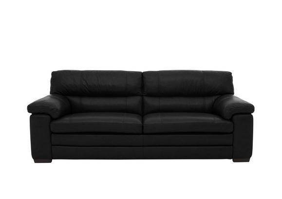 Small black leather sofa sales