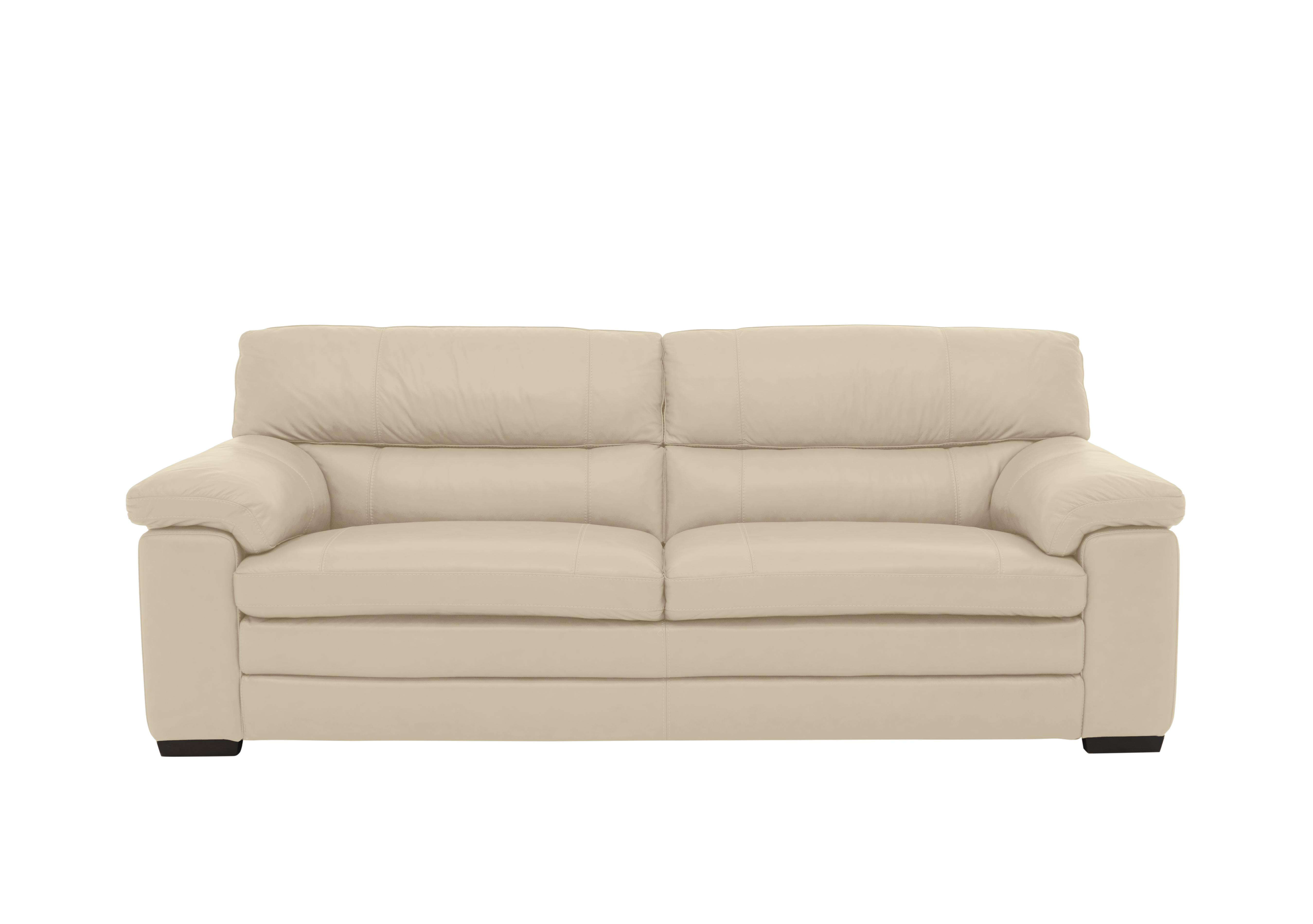 Cozee 3 Seater Pure Premium Leather Sofa in Bv-862c Bisque on Furniture Village