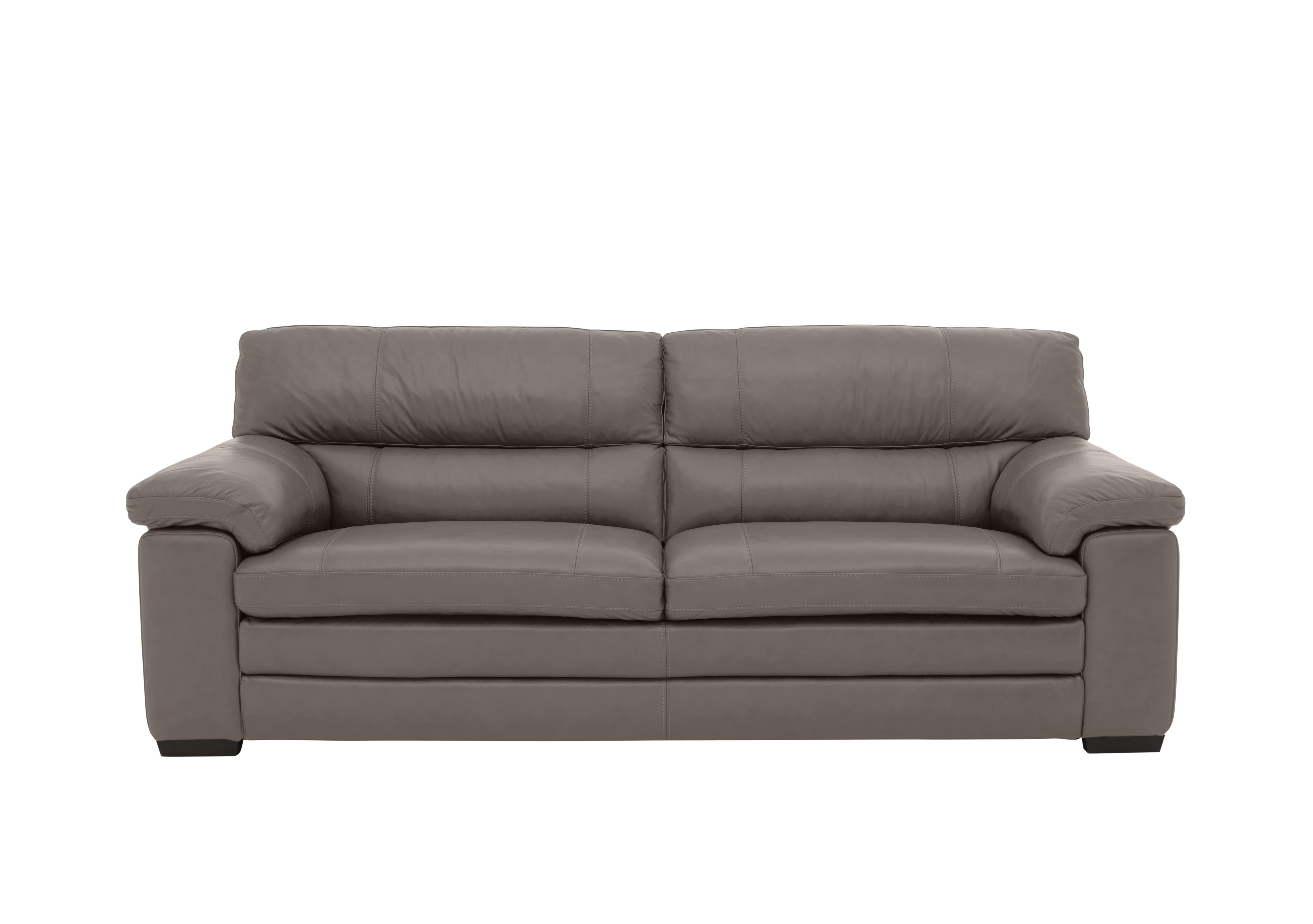 Cozee 3 Seater Pure Premium Leather Sofa in Nc-042e Elephant on Furniture Village