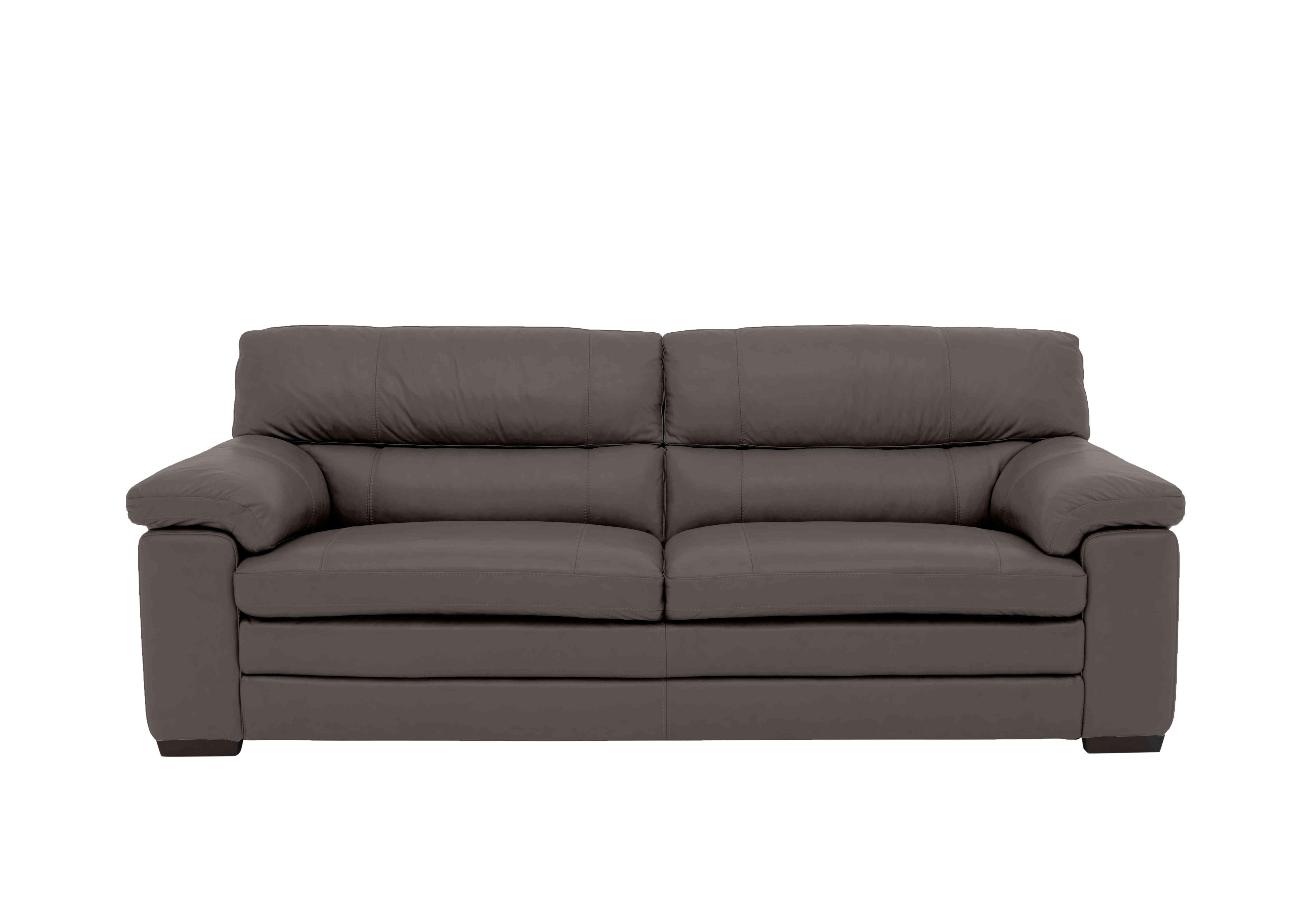 Cozee 3 Seater Pure Premium Leather Sofa in Nc-088e Charcoal Grey on Furniture Village
