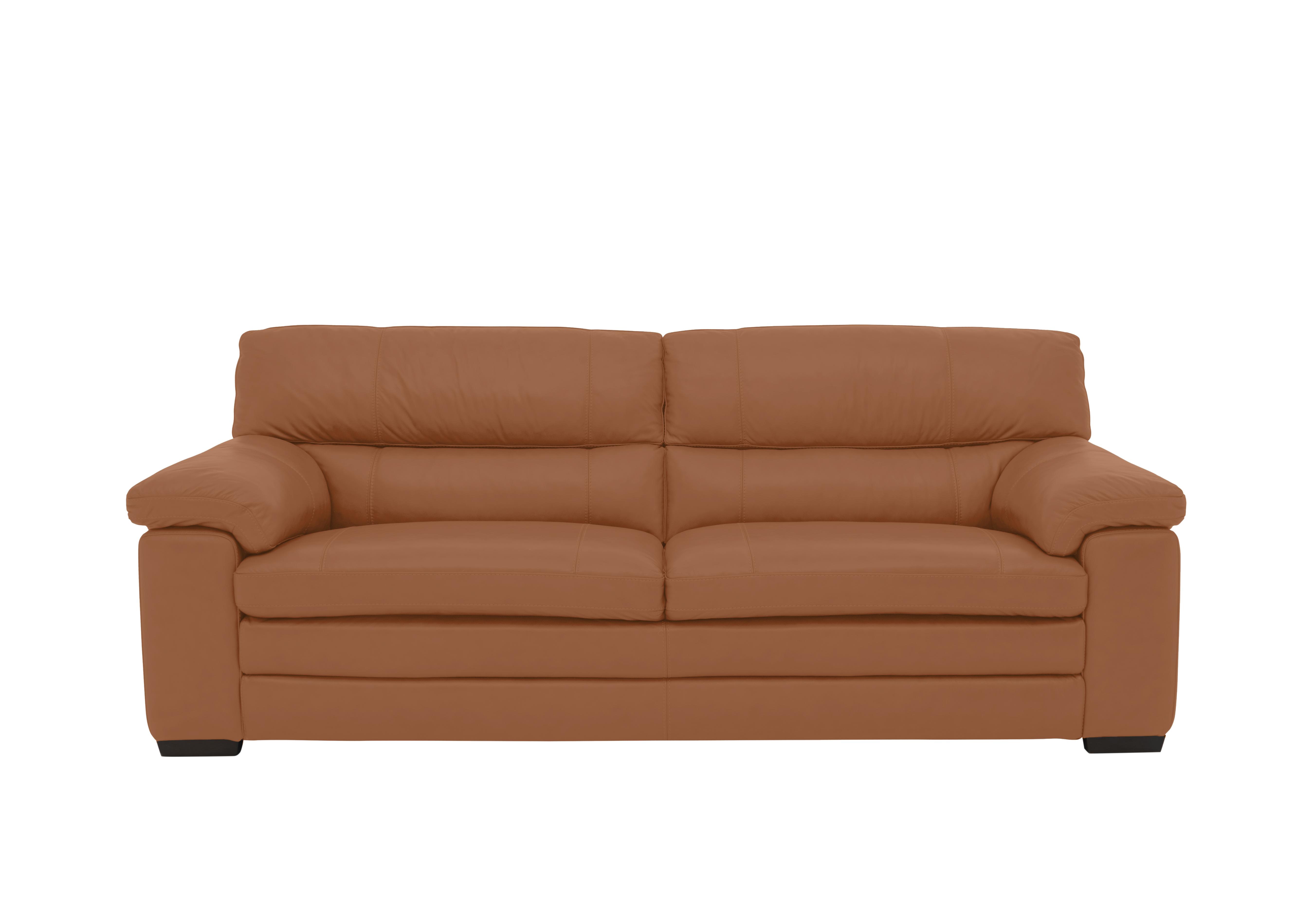 Cozee 3 Seater Pure Premium Leather Sofa in Nc-334e Pecan Brown on Furniture Village