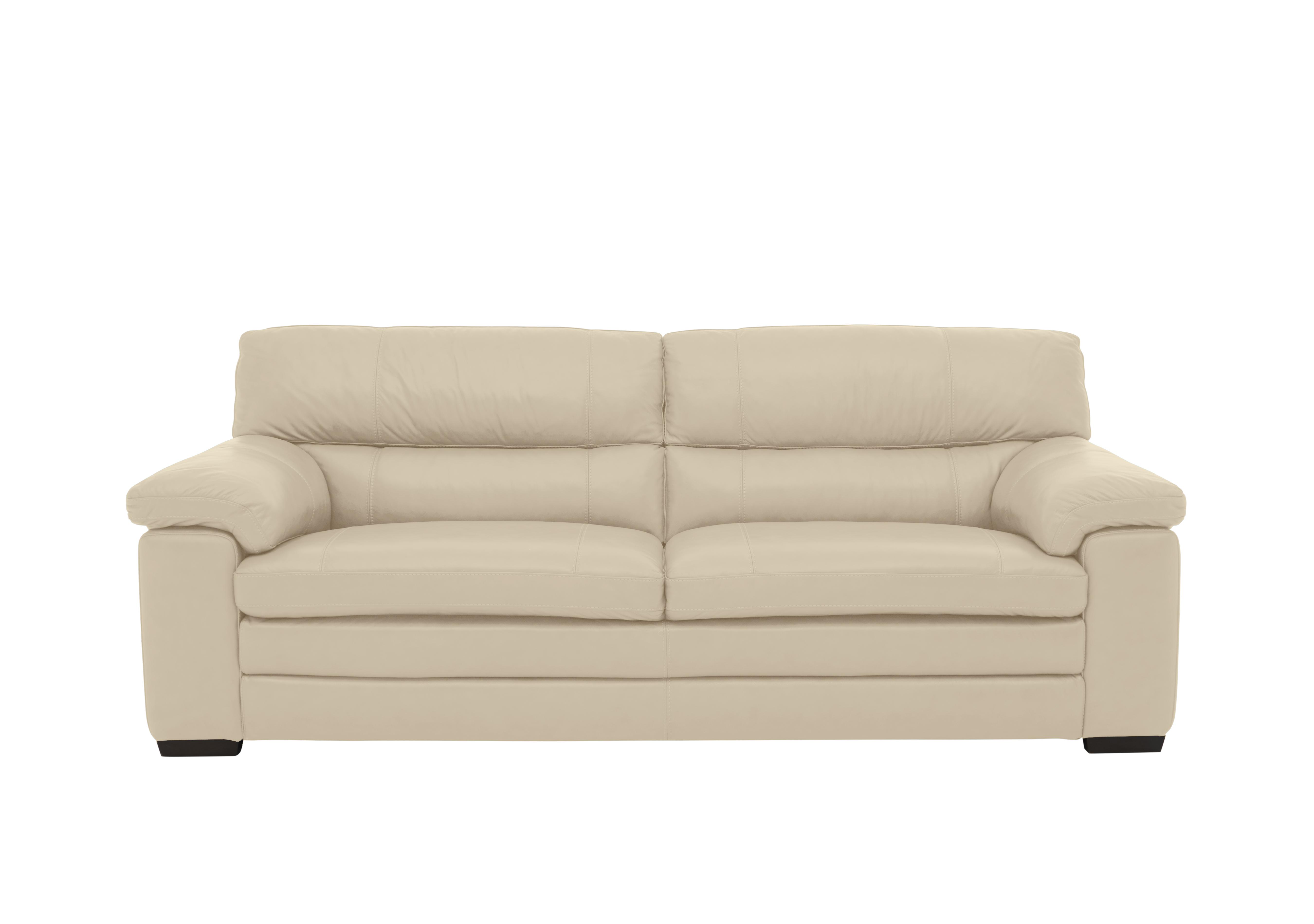 Cozee 3 Seater Pure Premium Leather Sofa in Nc-862c Bisque on Furniture Village