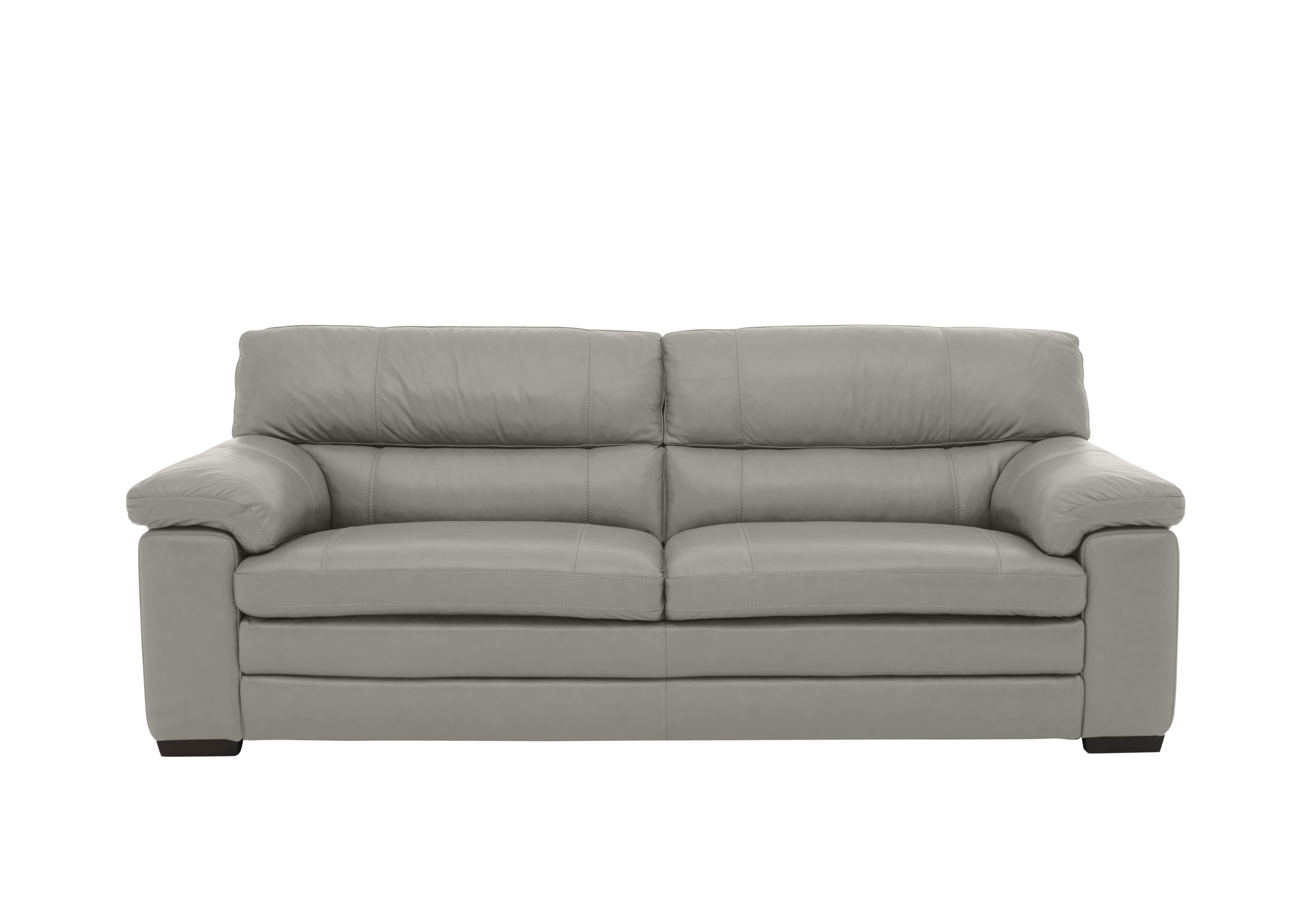 Cozee 3 Seater Pure Premium Leather Sofa in Nc-946b Feather Grey on Furniture Village