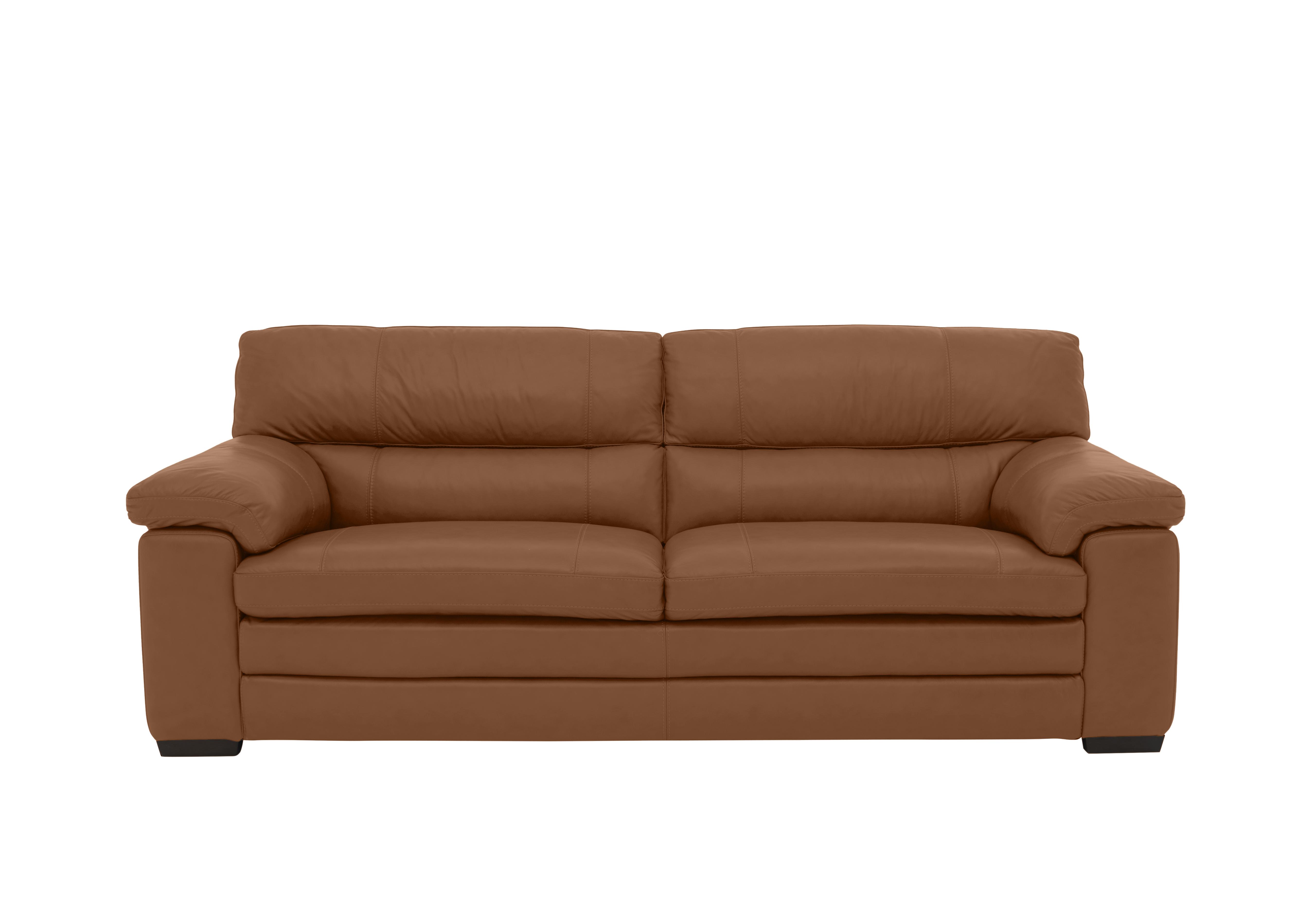 Cozee 3 Seater Pure Premium Leather Sofa in Nw-334e Pecan on Furniture Village