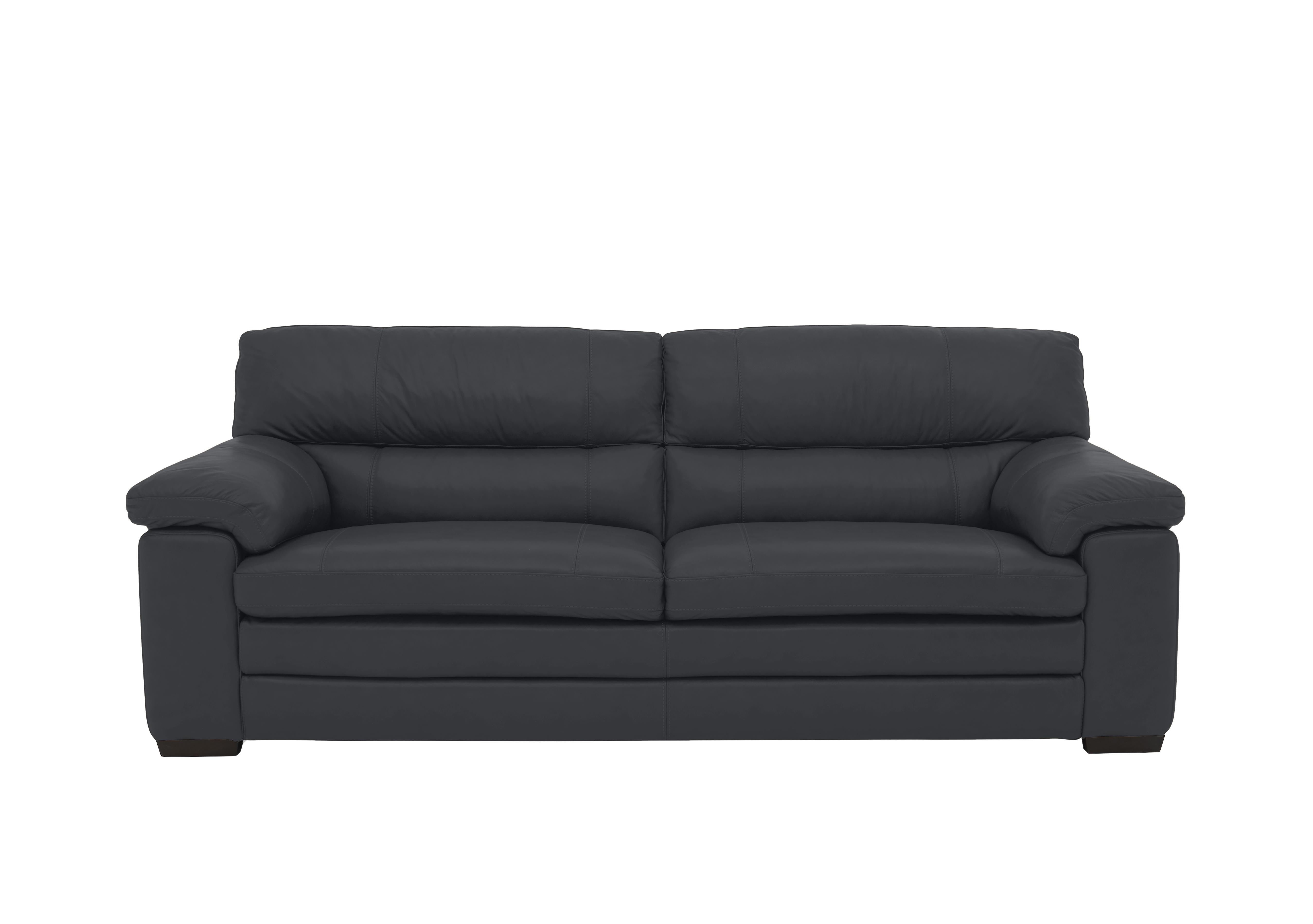 Cozee 3 Seater Pure Premium Leather Sofa in Nw-517e Shale Grey on Furniture Village