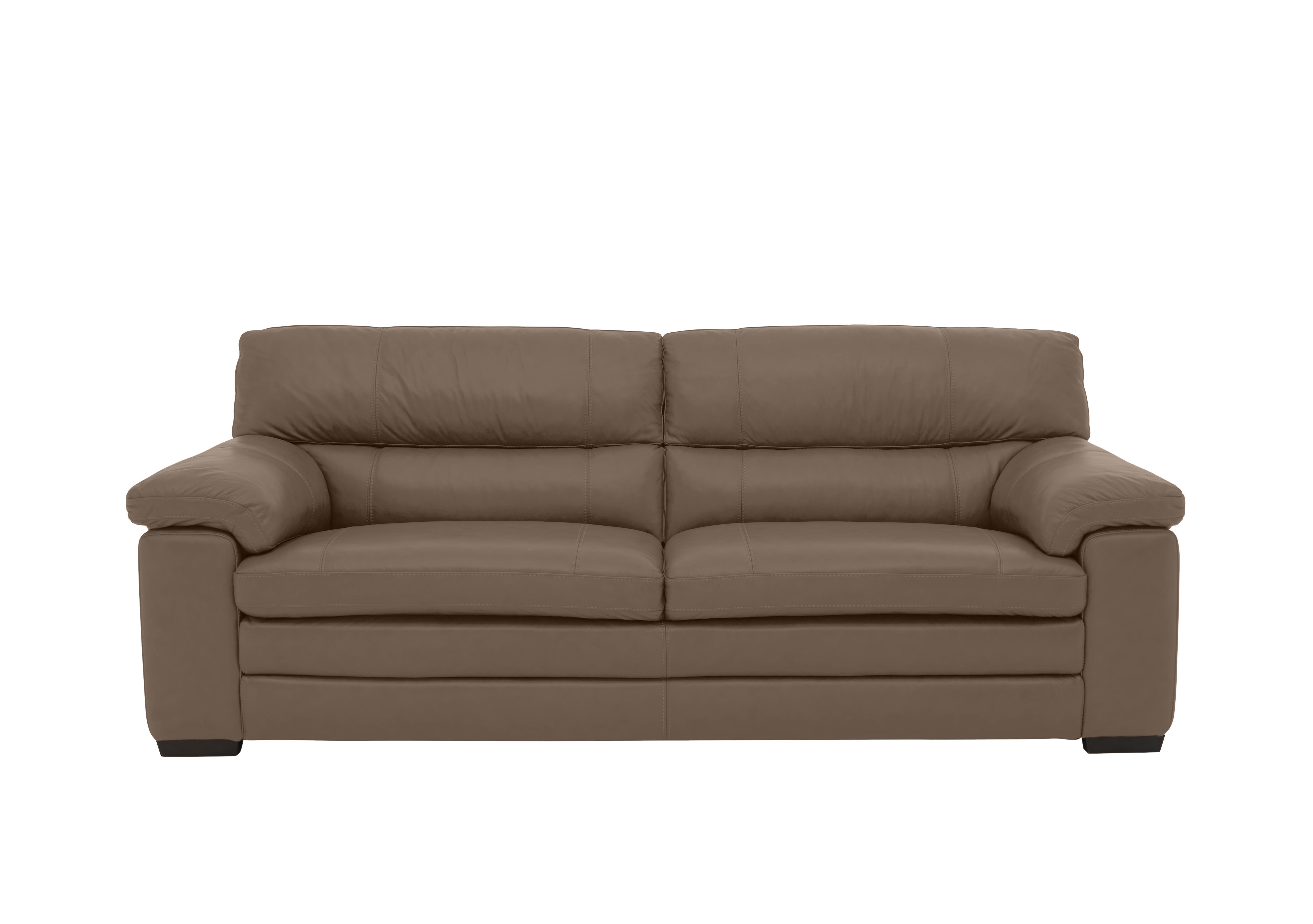 Cozee 3 Seater Pure Premium Leather Sofa in Nw-586e Fawn on Furniture Village