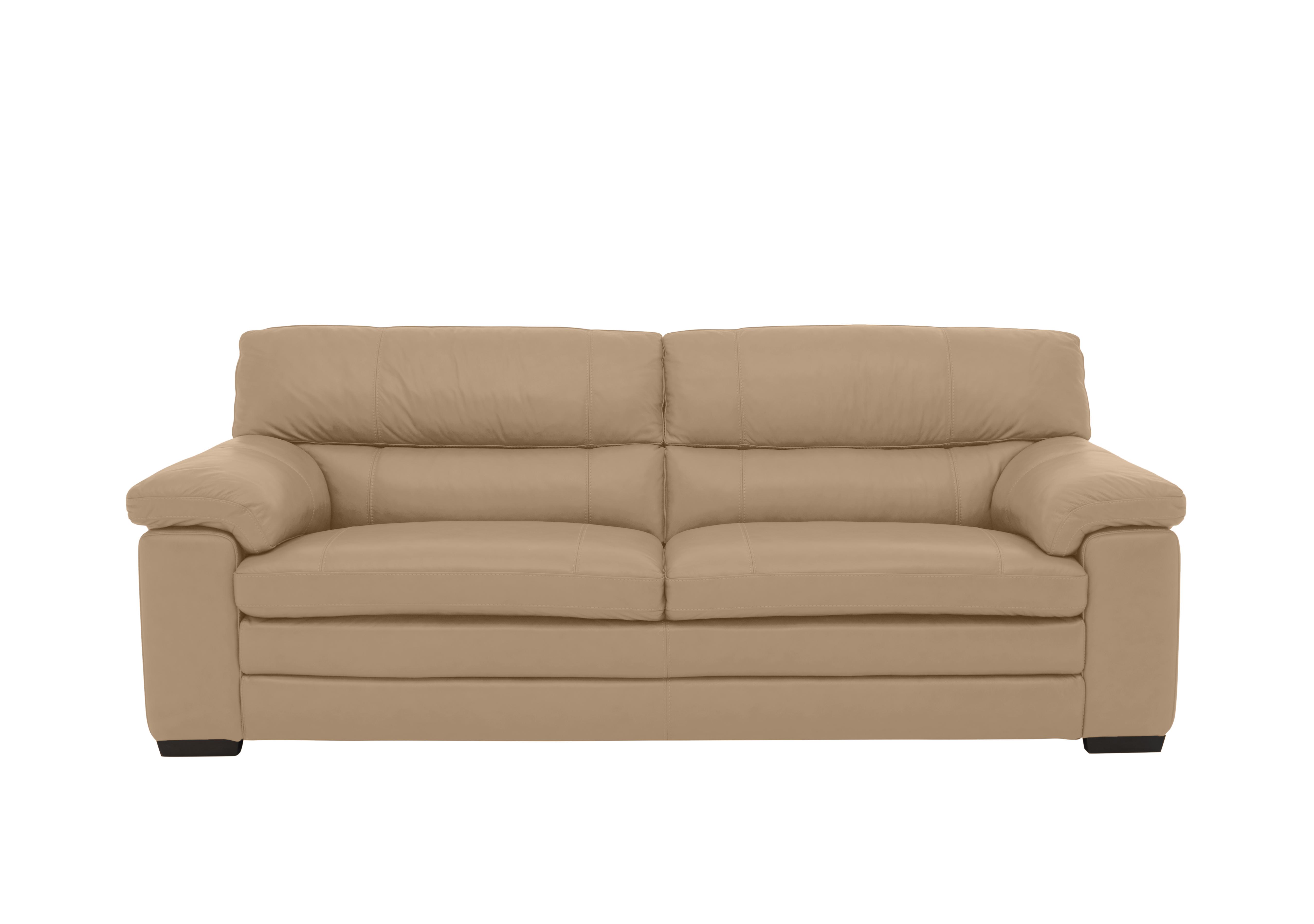 Cozee 3 Seater Pure Premium Leather Sofa in Nw-8475 Nude on Furniture Village
