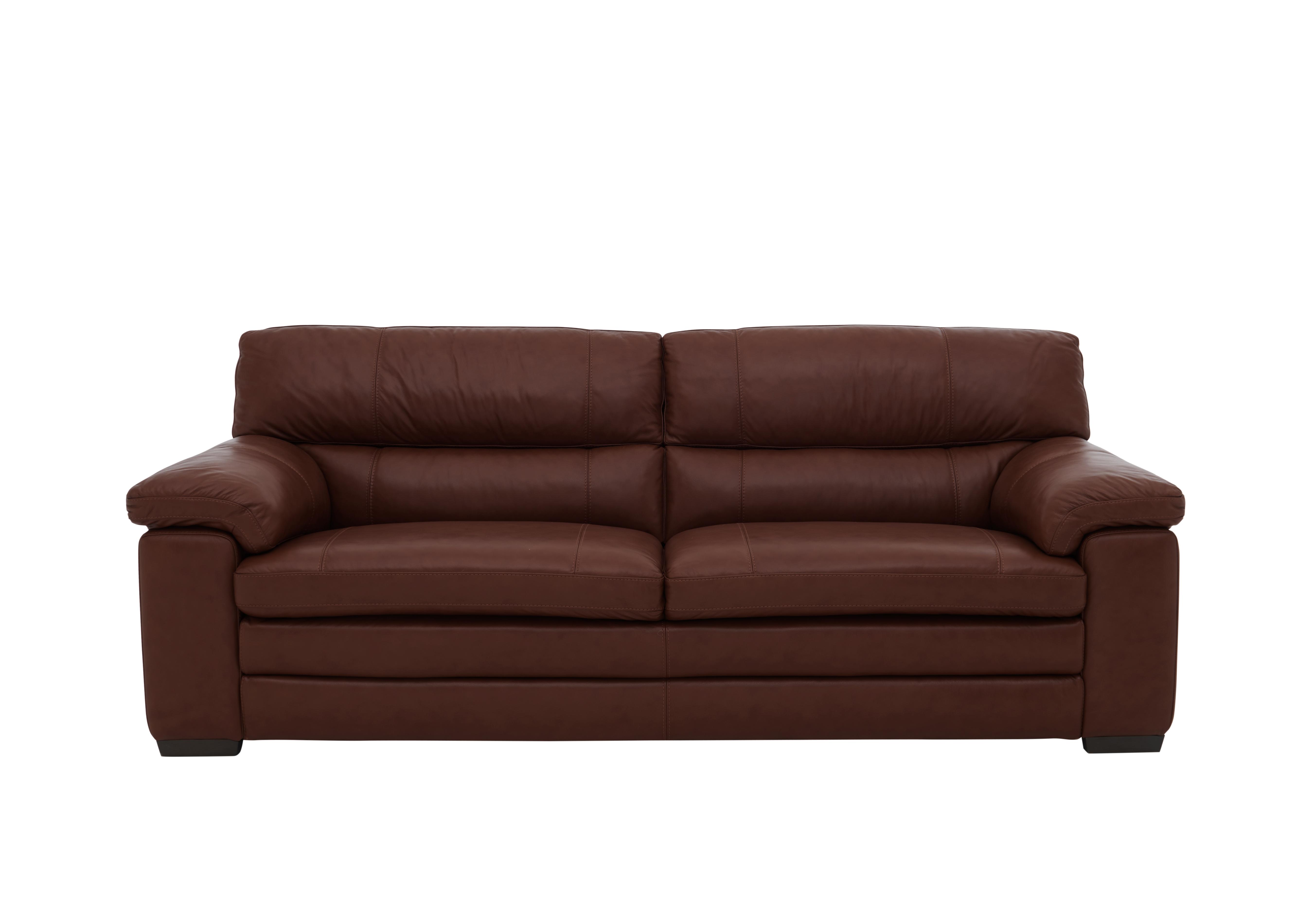Cozee 3 Seater Pure Premium Leather Sofa in To-195e Light Brown on Furniture Village