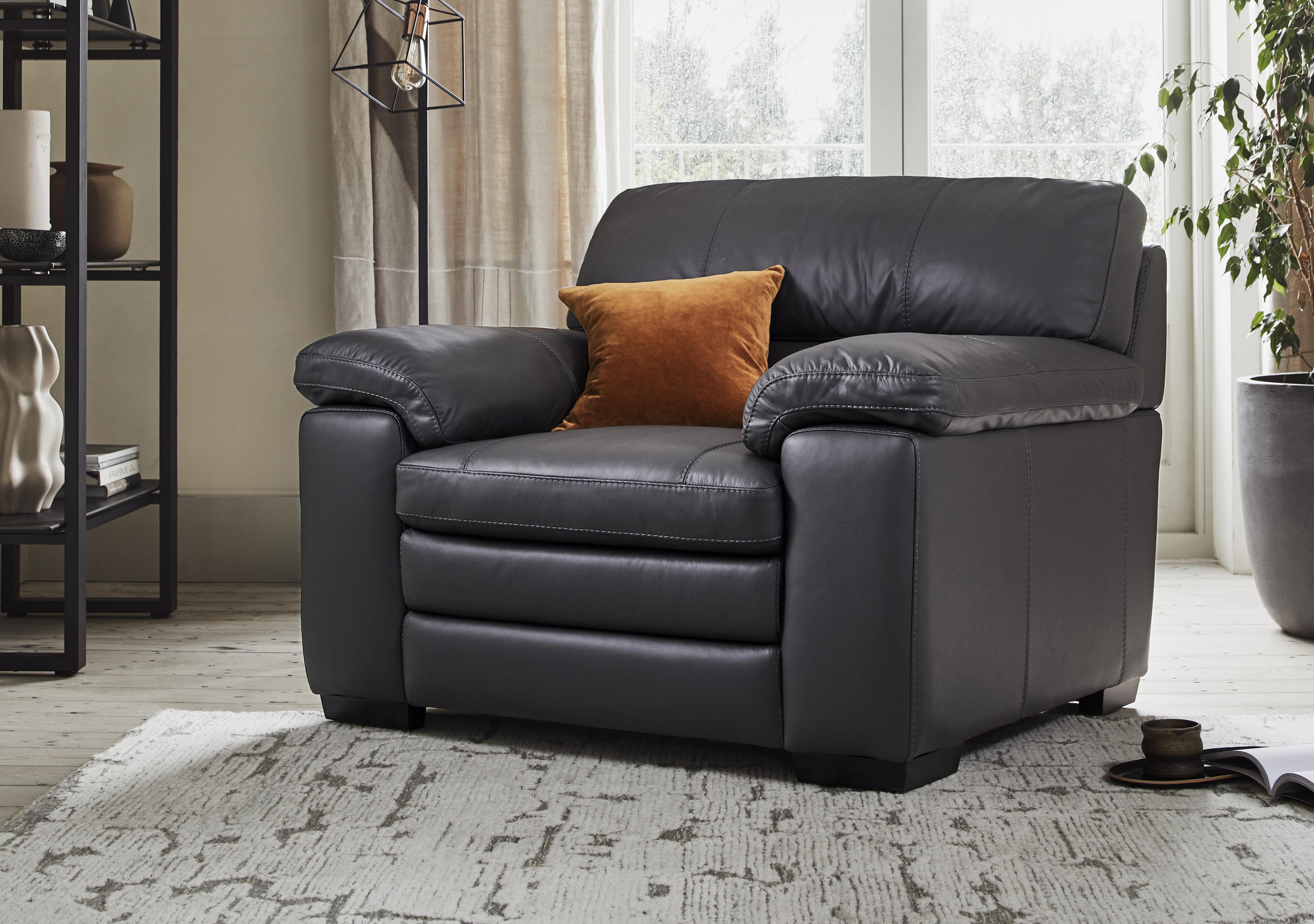 Cozee Leather Armchair in  on Furniture Village