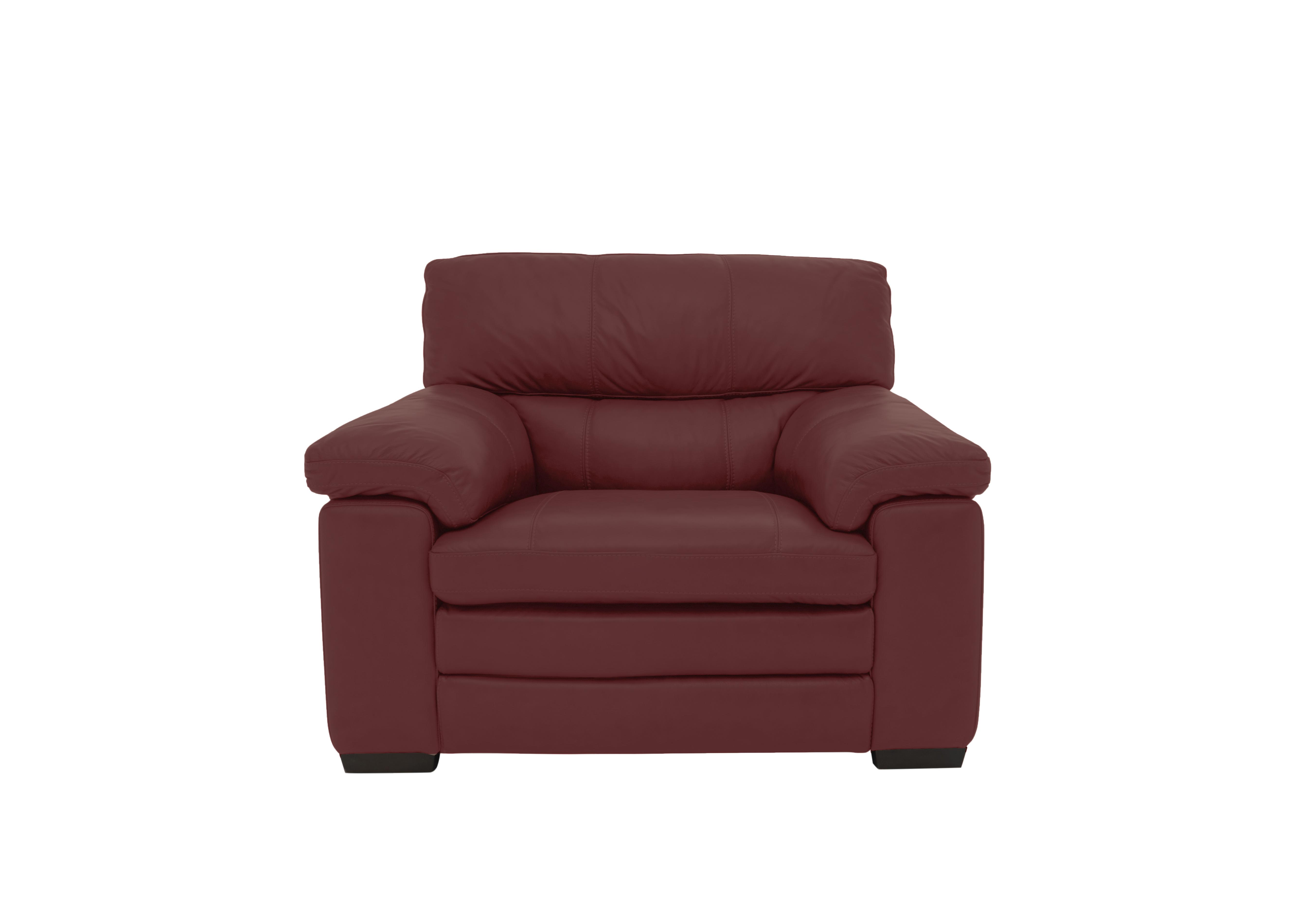 Cozee Leather Armchair in Bv-035c Deep Red on Furniture Village