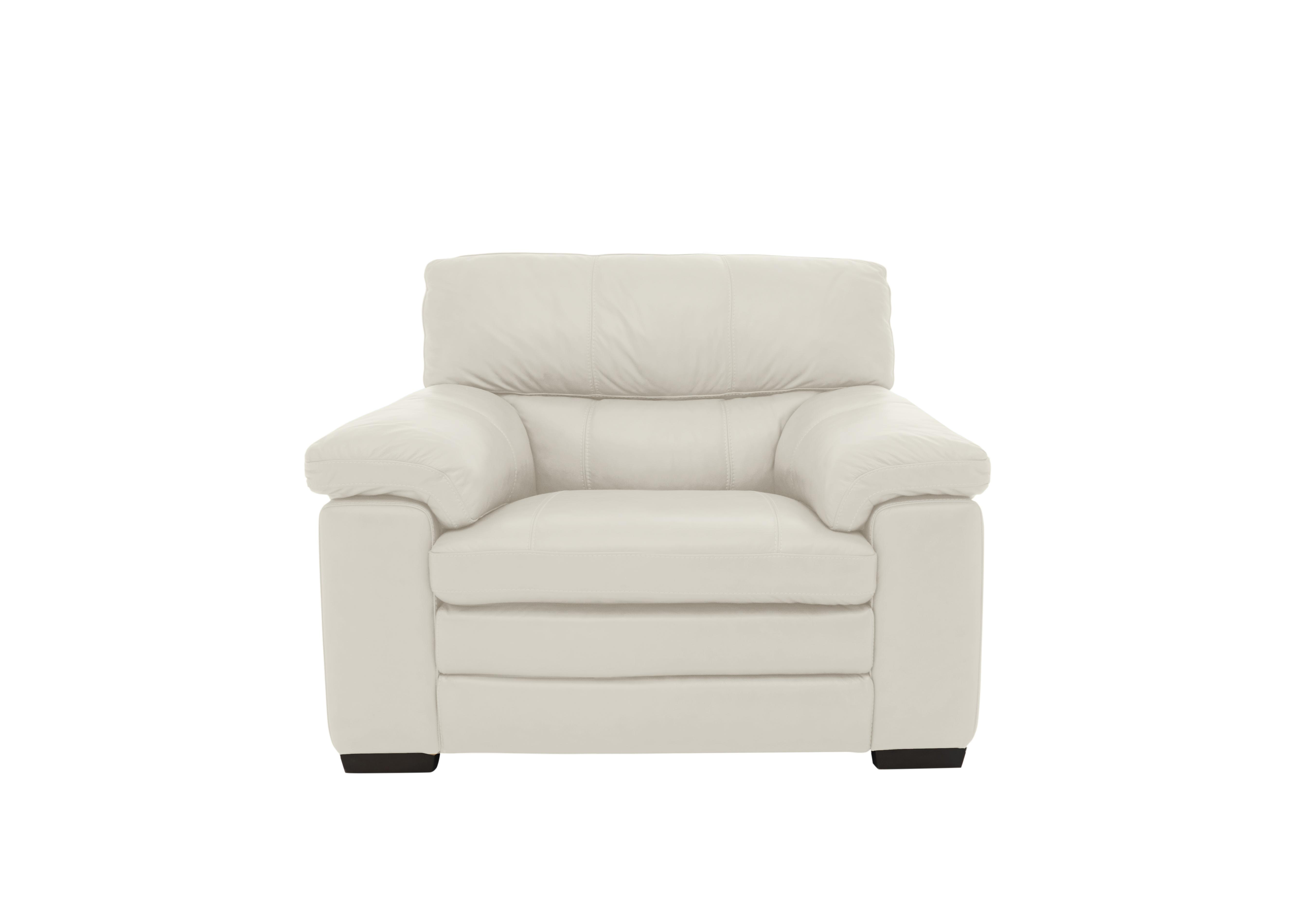 Cozee Leather Armchair in Bv-156e Frost on Furniture Village