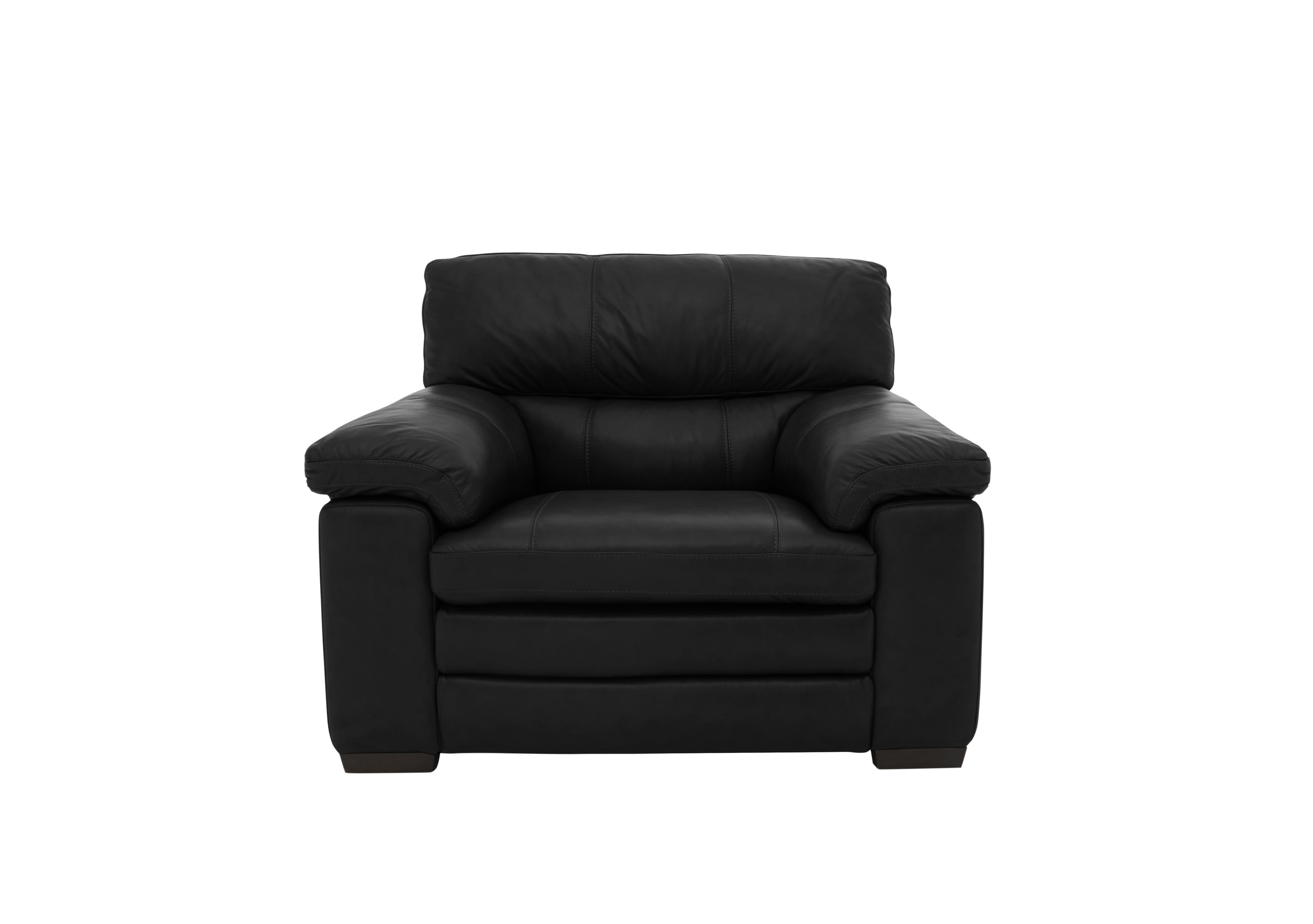 Cozee Leather Armchair in Bv-3500 Classic Black on Furniture Village