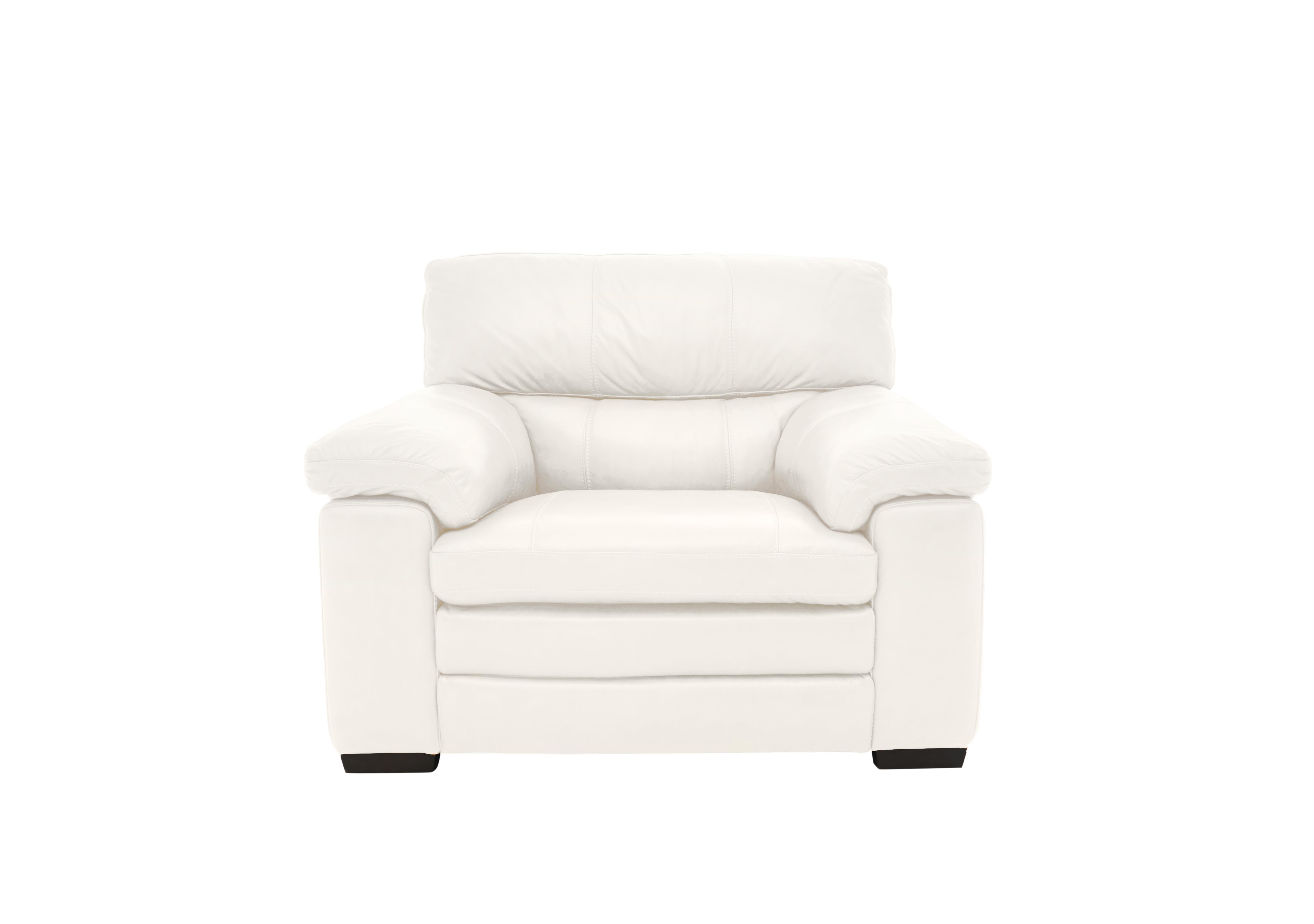 Cozee Leather Armchair in Nc-744d Star White on Furniture Village
