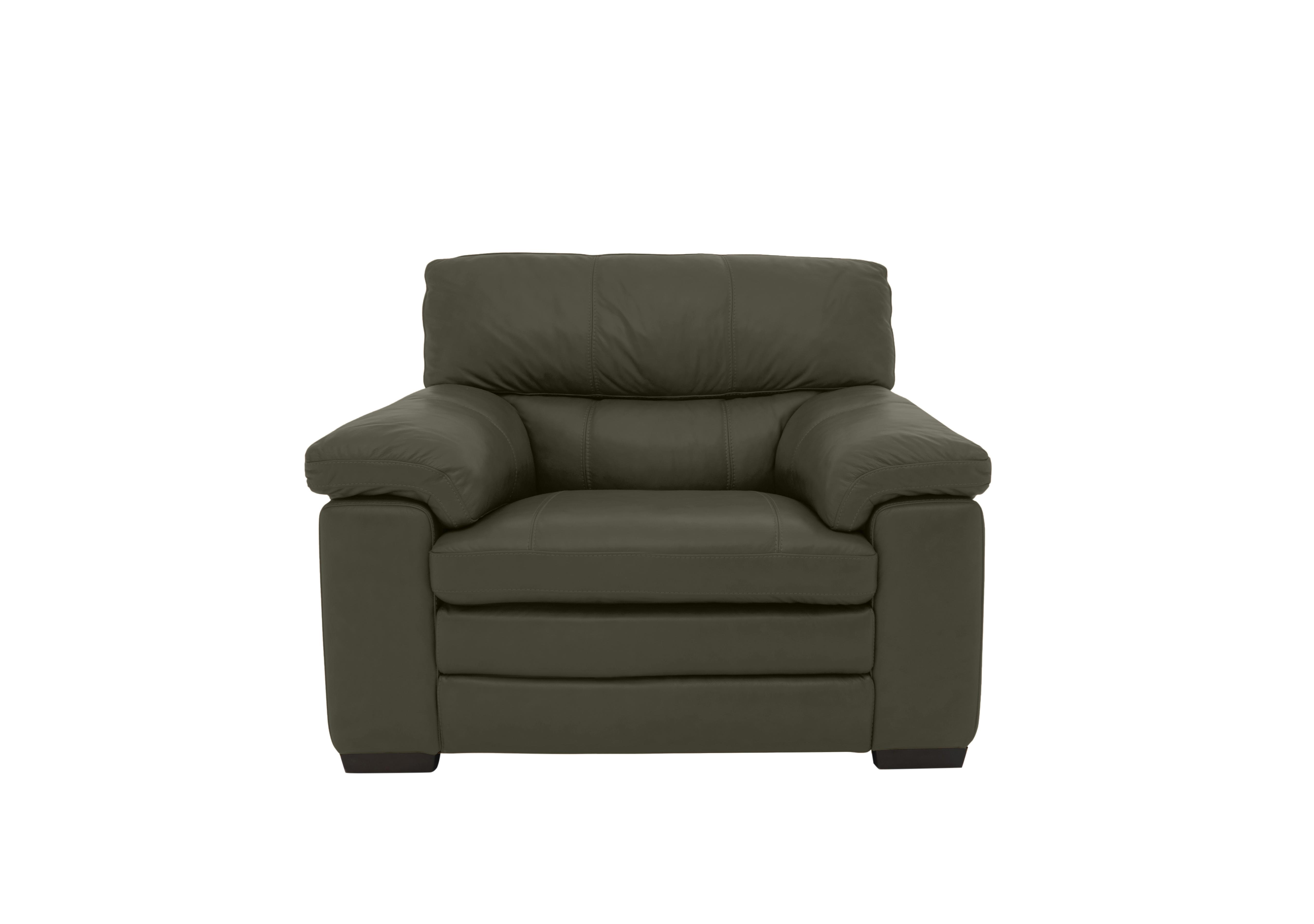 Cozee Leather Armchair in Nw-548e Olive on Furniture Village