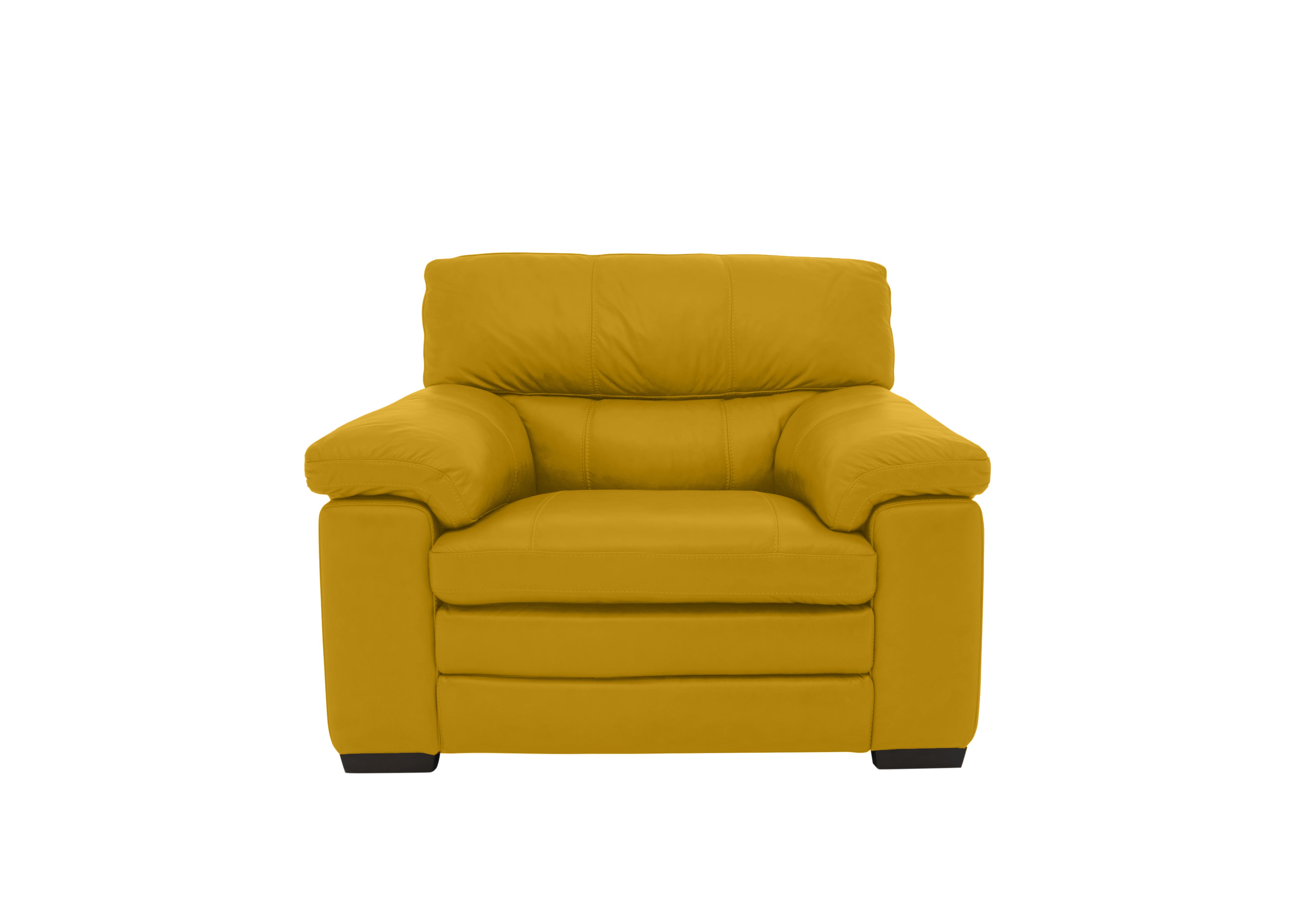 Cozee Leather Armchair in Nw-663e Yellow on Furniture Village