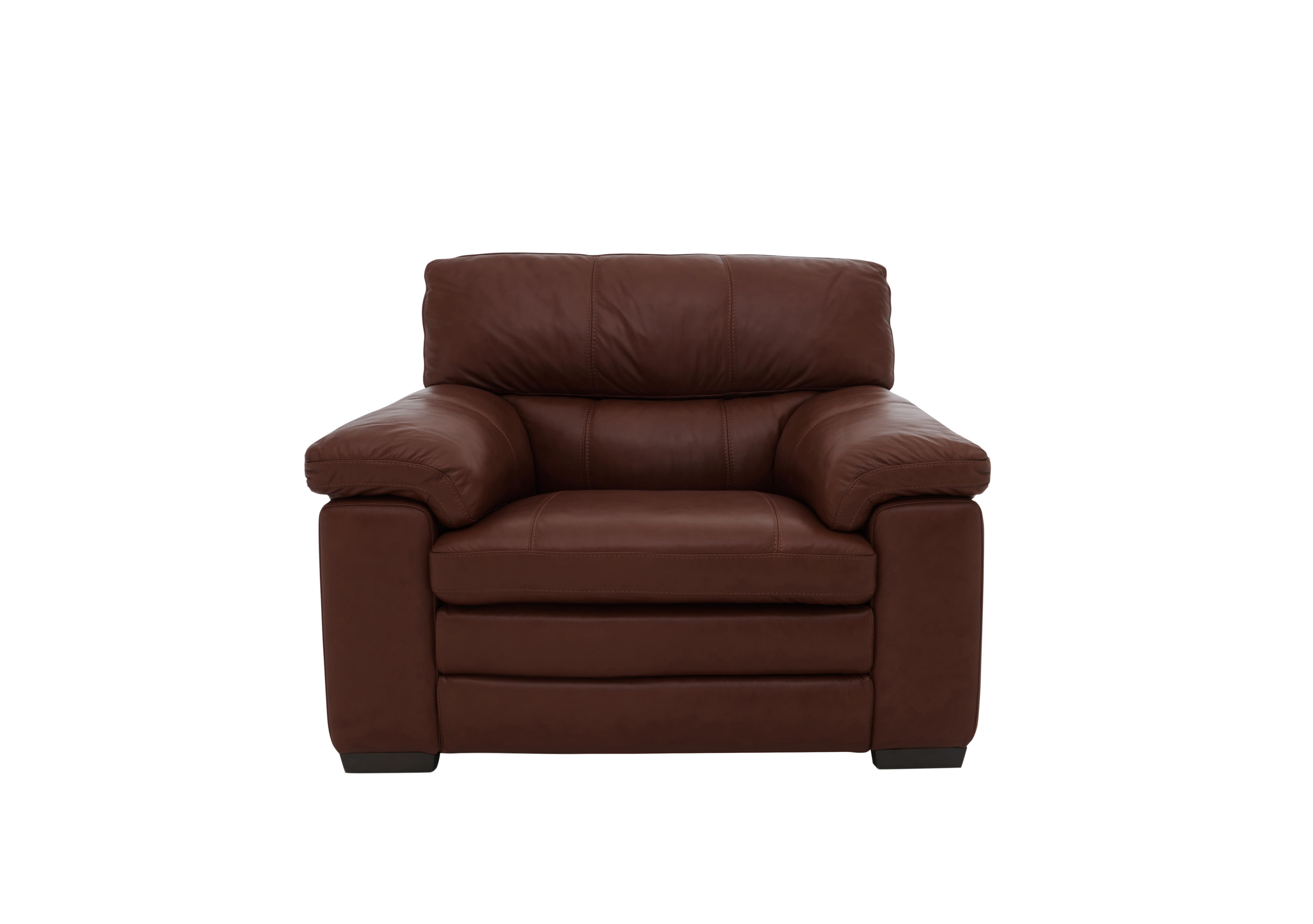 Cozee Leather Armchair in To-195e Light Brown on Furniture Village