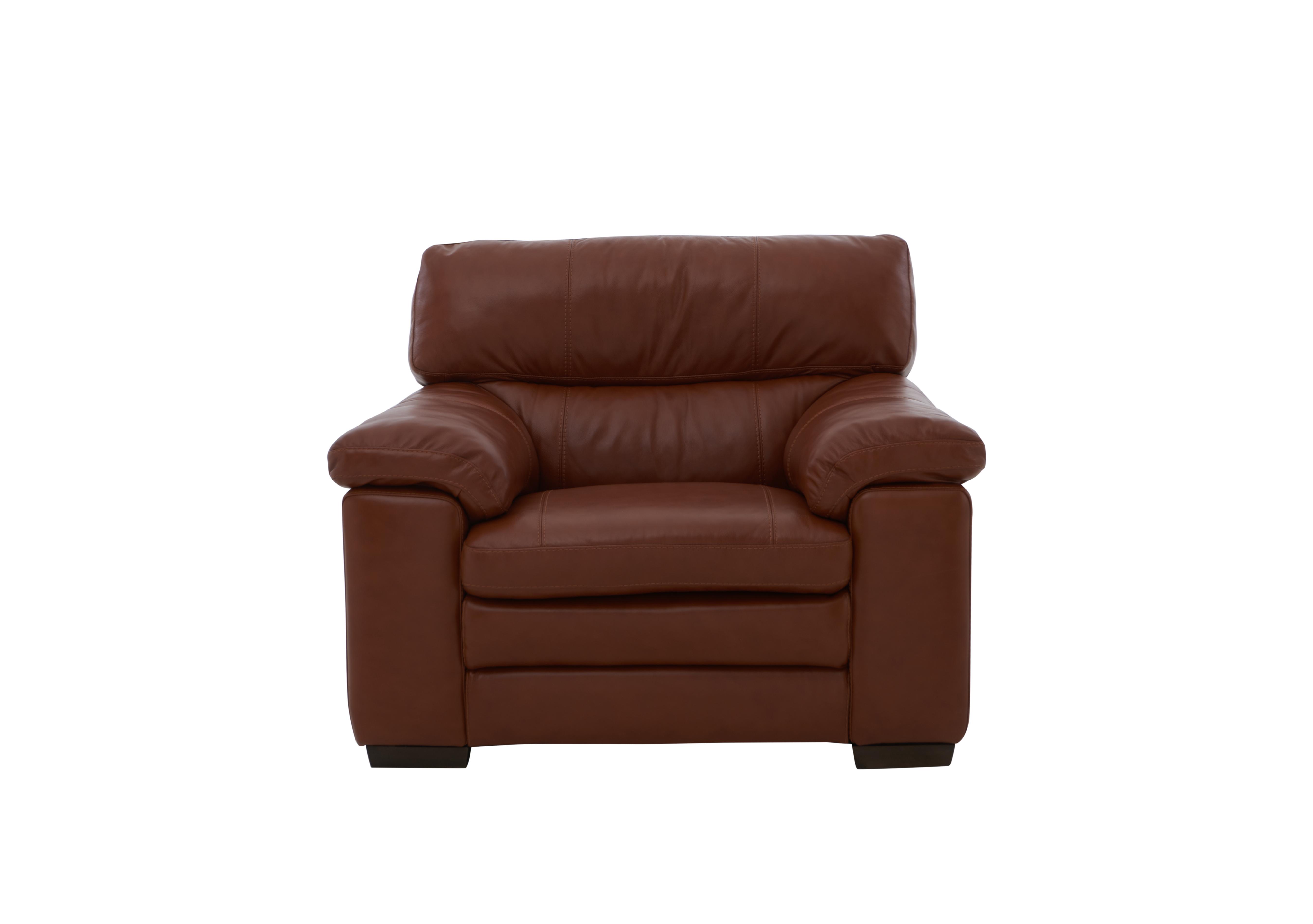 Cozee Leather Armchair in To-376e Brandy on Furniture Village