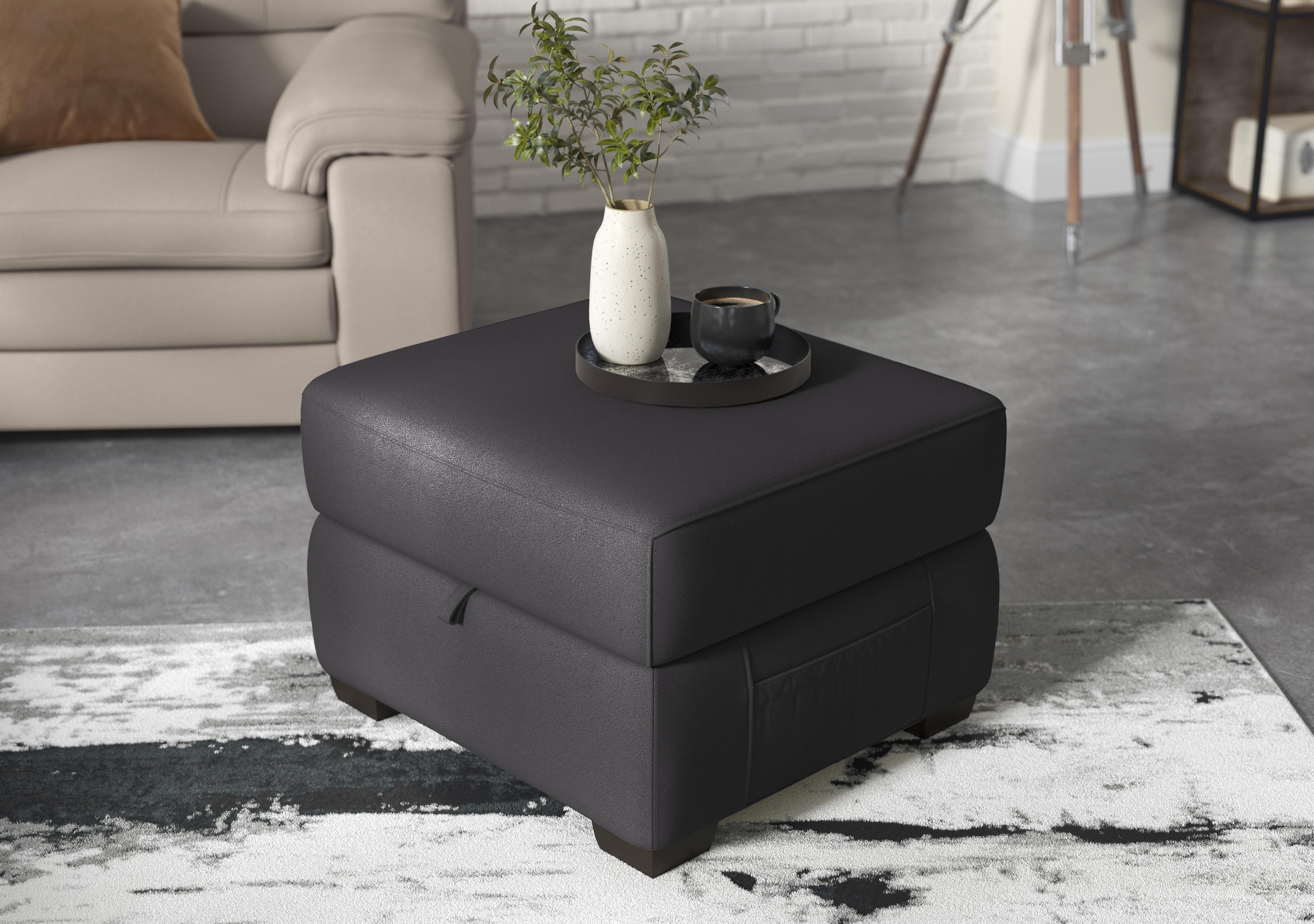 Cozee Leather Storage Stool in  on Furniture Village