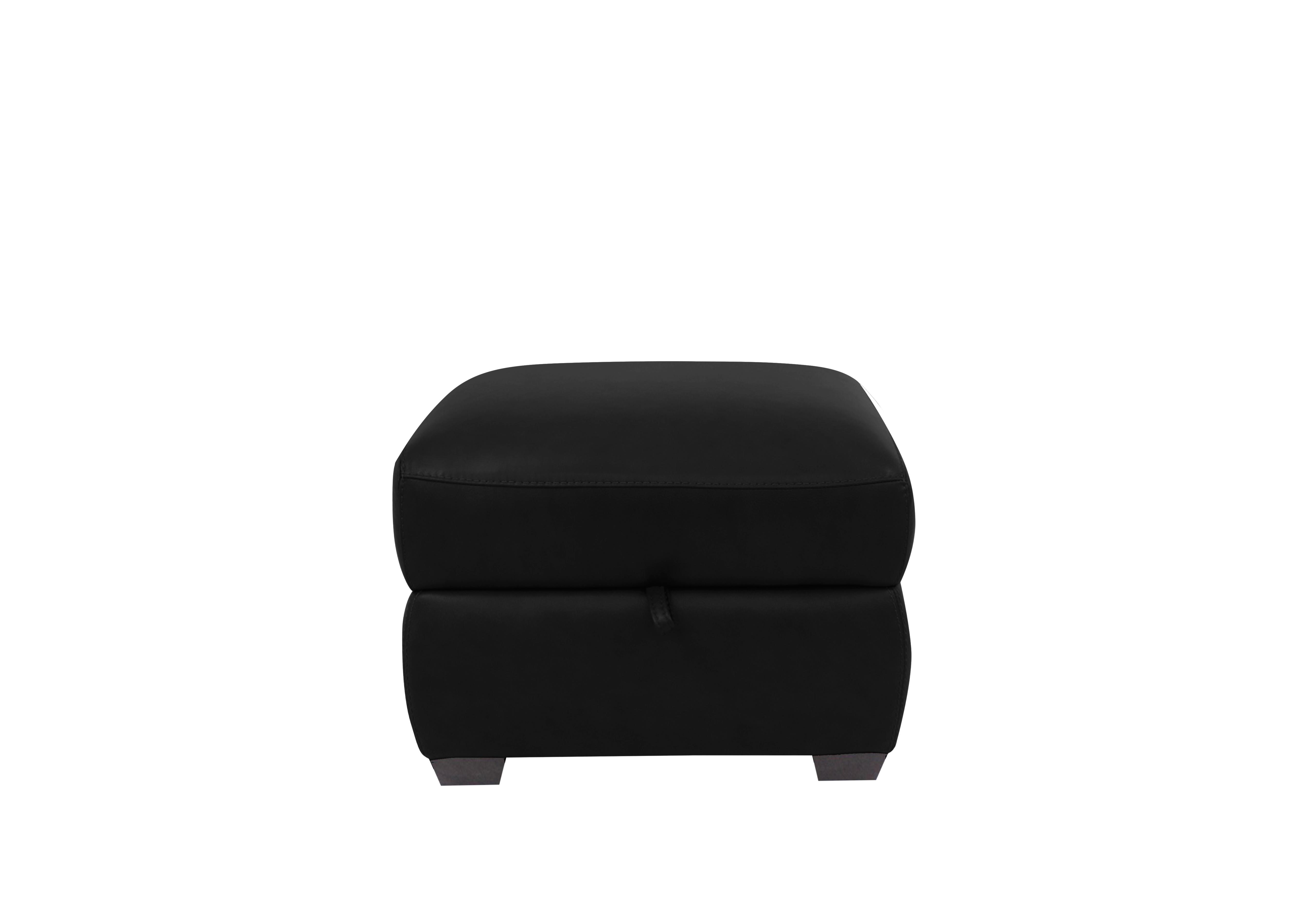 Cozee Leather Storage Stool in An-671b Black on Furniture Village