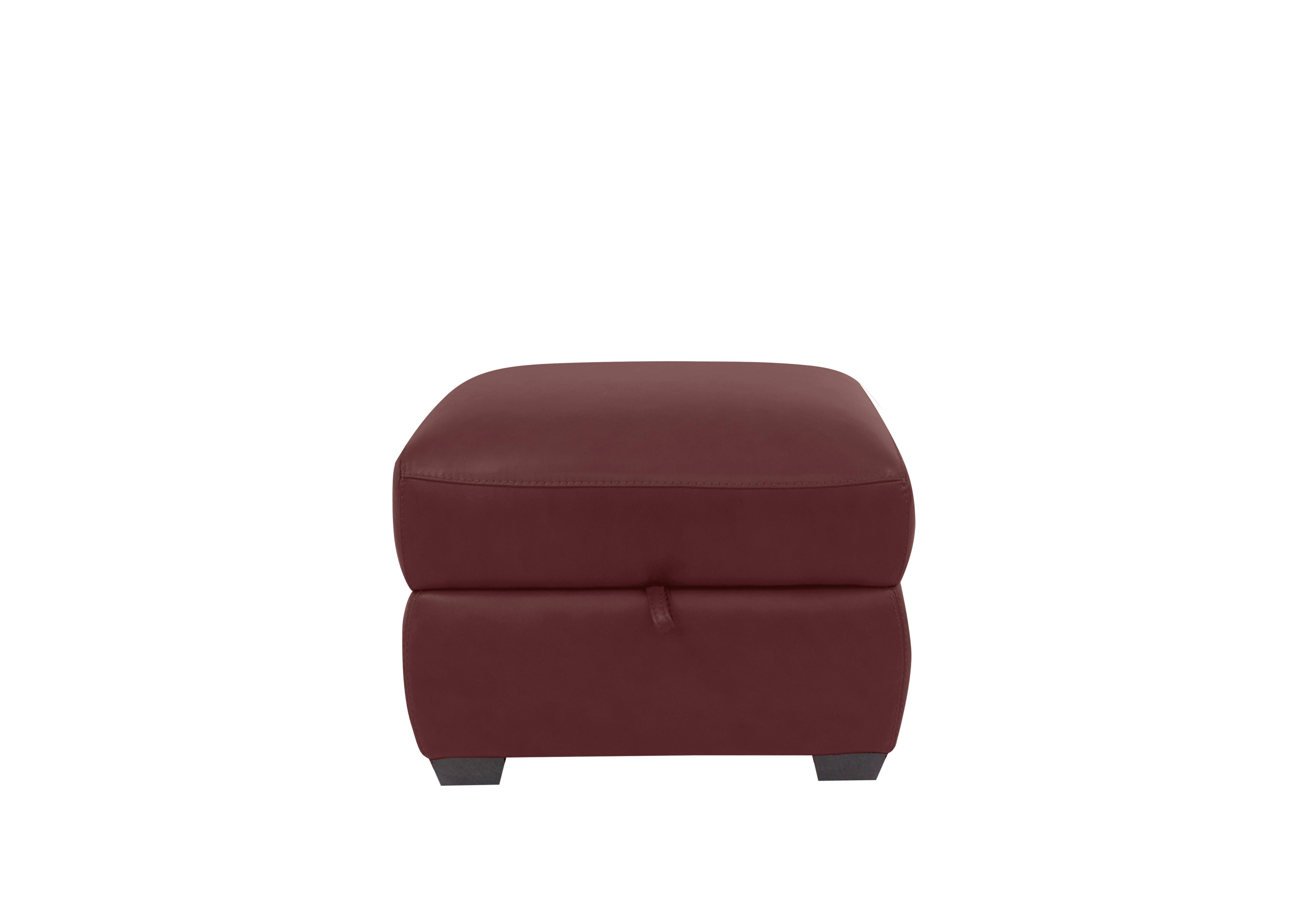 Cozee Leather Storage Stool in Bv-035c Deep Red on Furniture Village