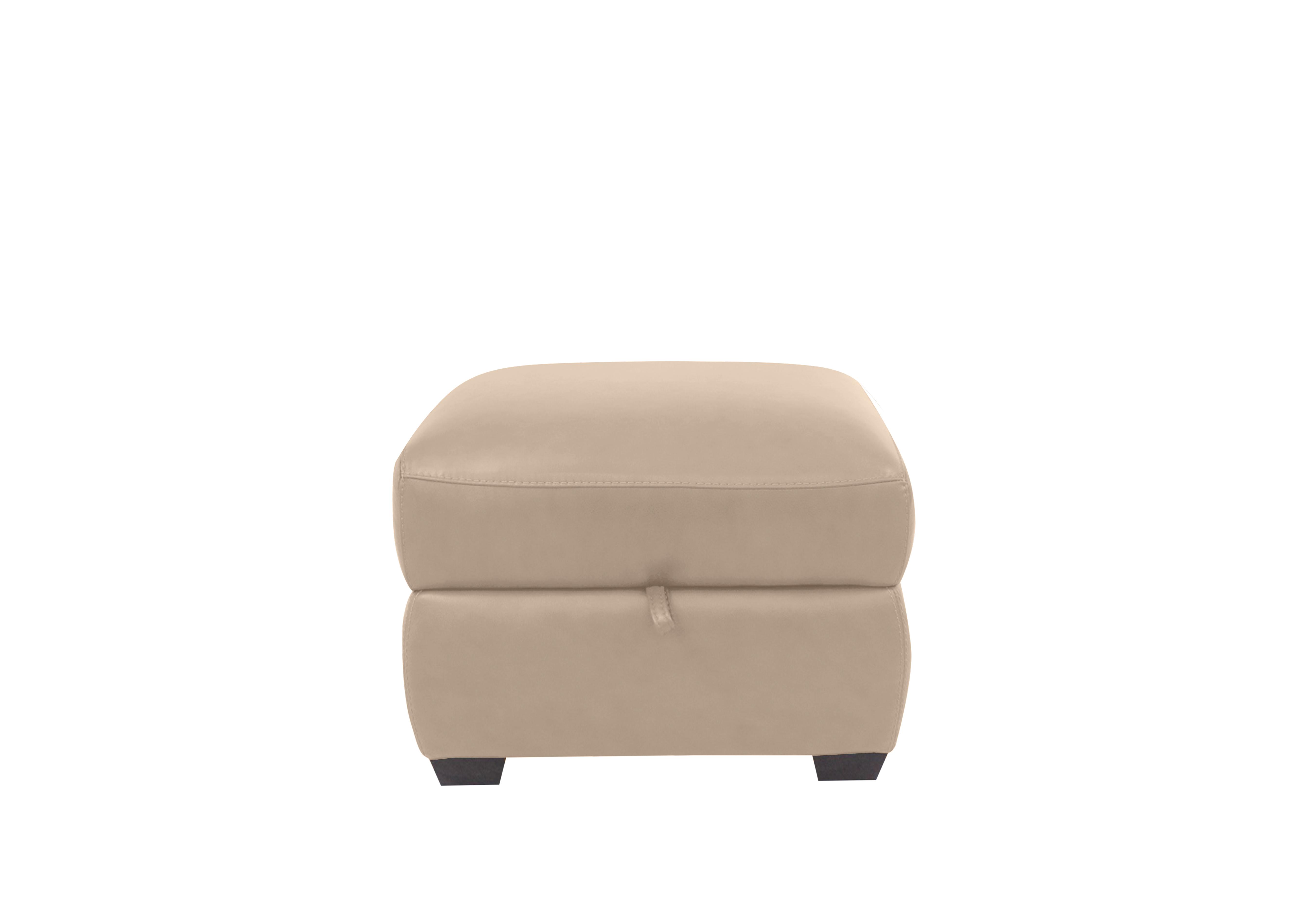 Cozee Leather Storage Stool in Bv-039c Pebble on Furniture Village