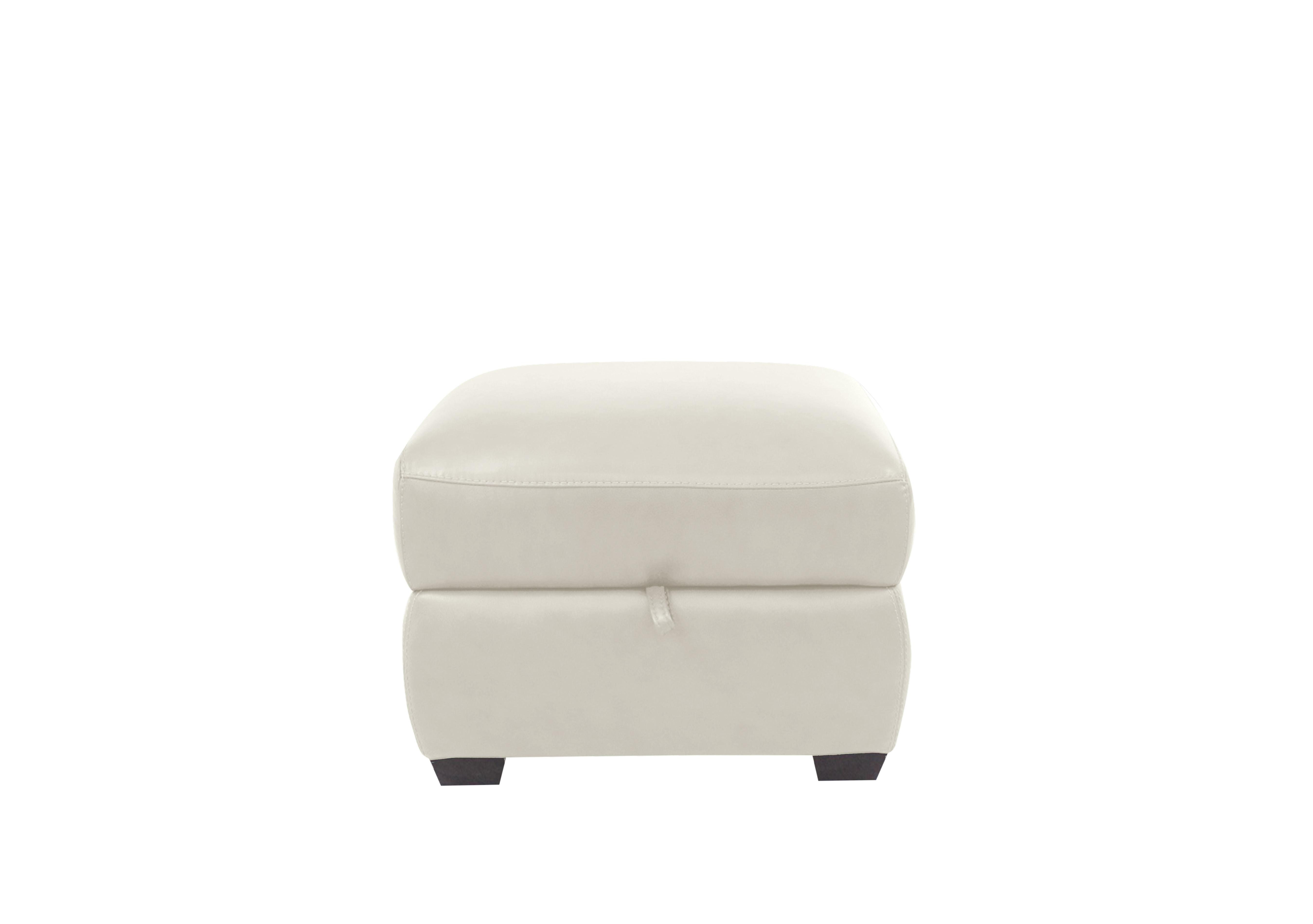 Cozee Leather Storage Stool in Bv-156e Frost on Furniture Village