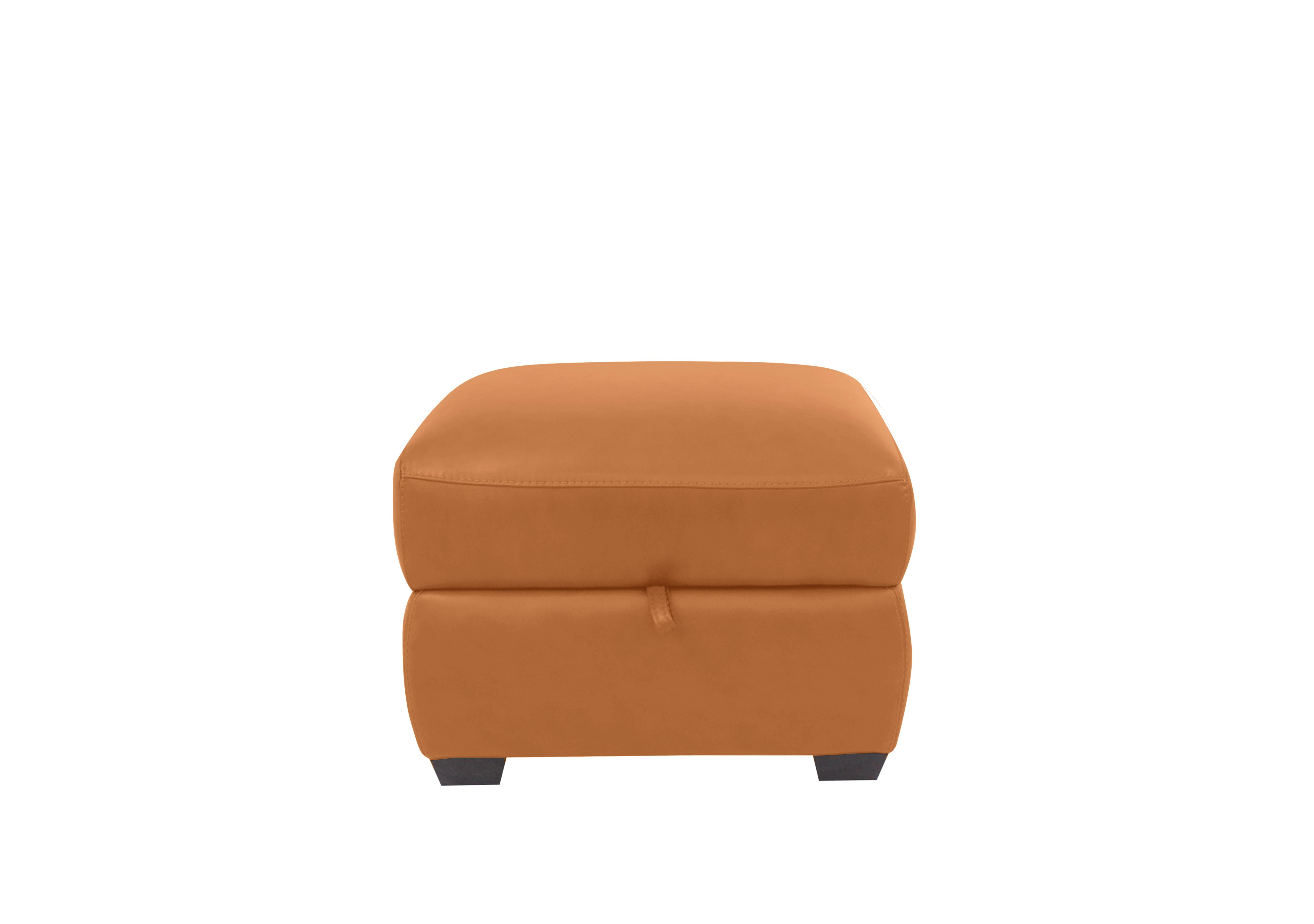 Cozee Leather Storage Stool in Bv-335e Honey Yellow on Furniture Village