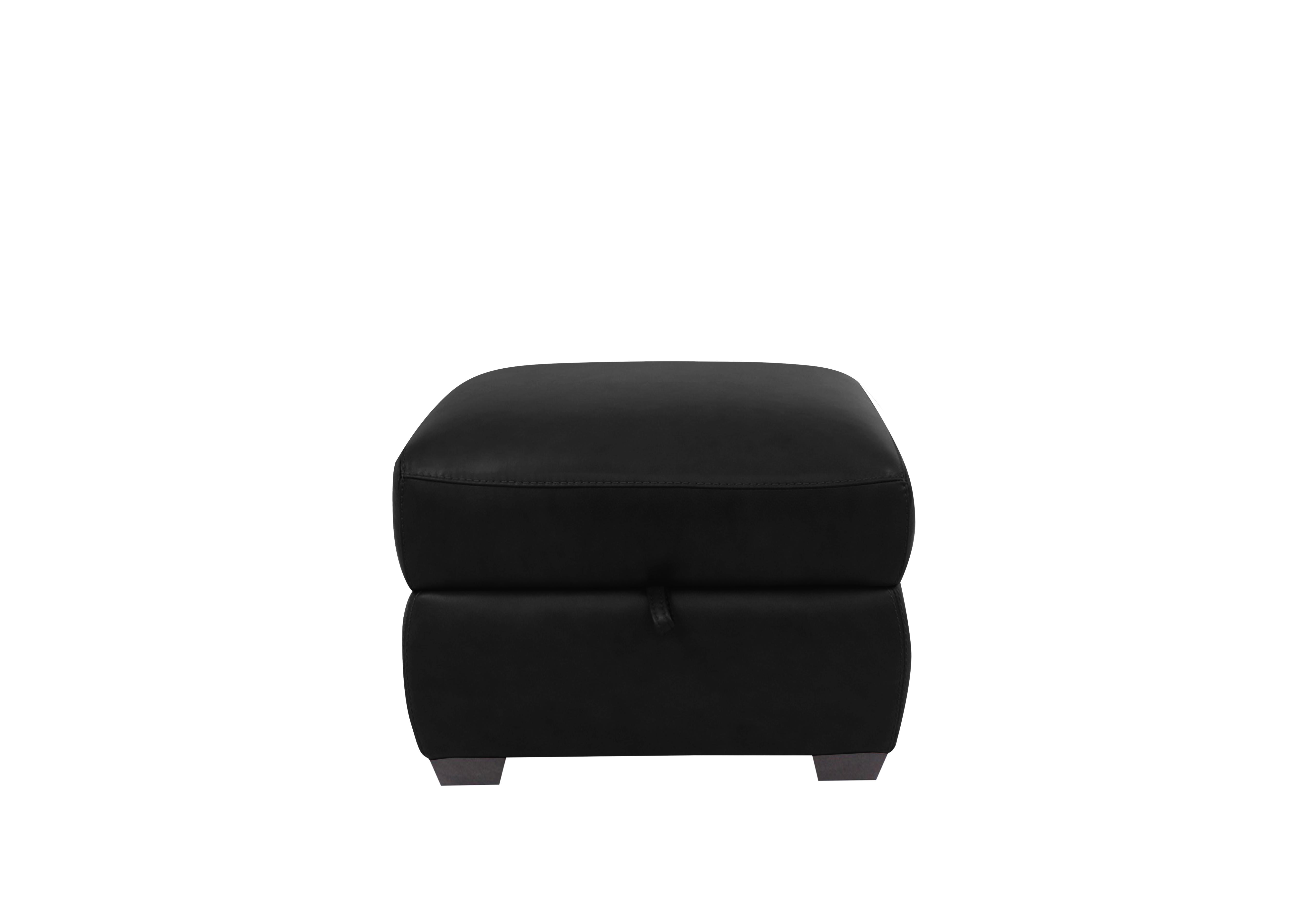 Cozee Leather Storage Stool in Bv-3500 Classic Black on Furniture Village