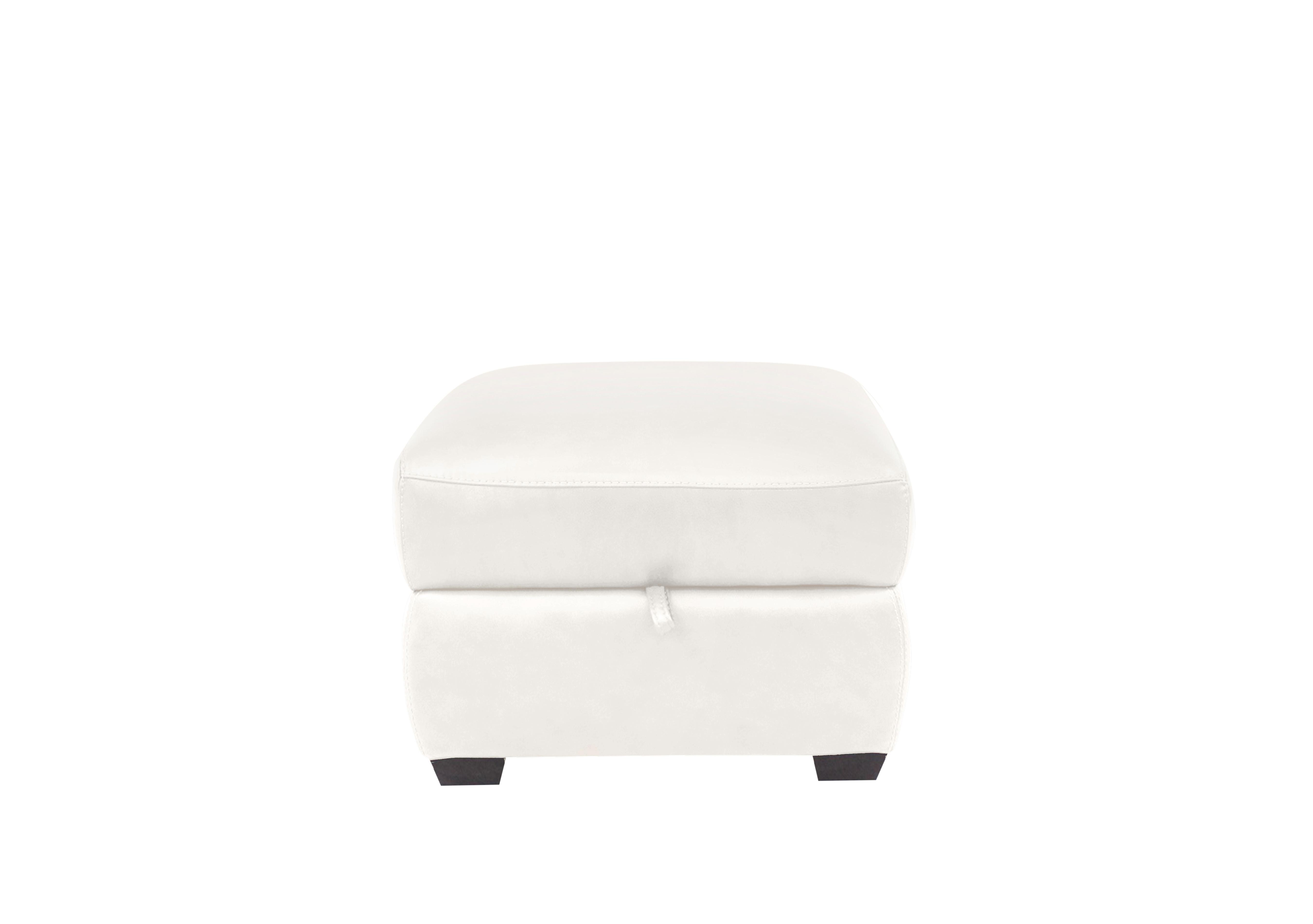 Cozee Leather Storage Stool in Bv-744d Star White on Furniture Village