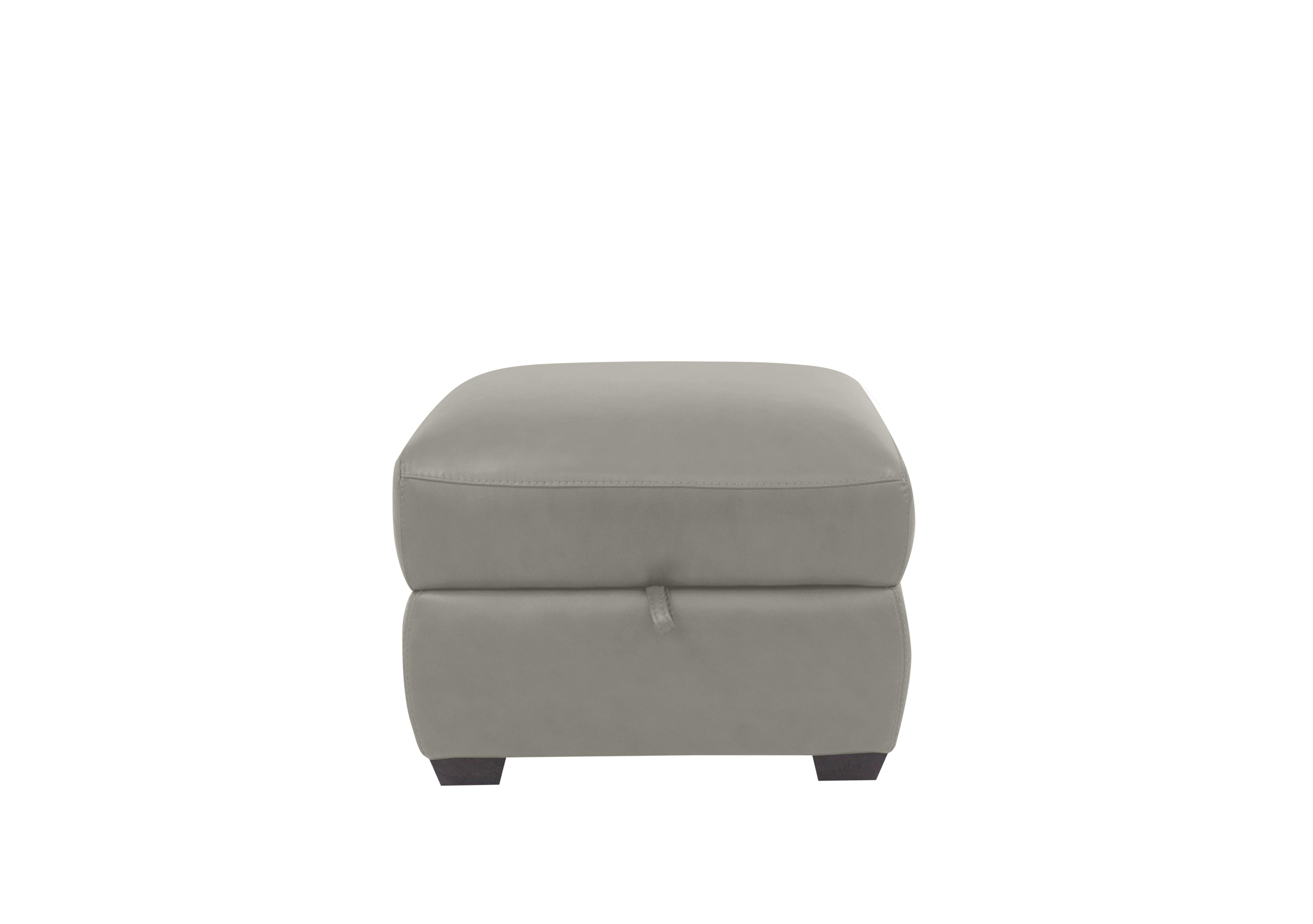 Cozee Leather Storage Stool in Bv-946b Silver Grey on Furniture Village