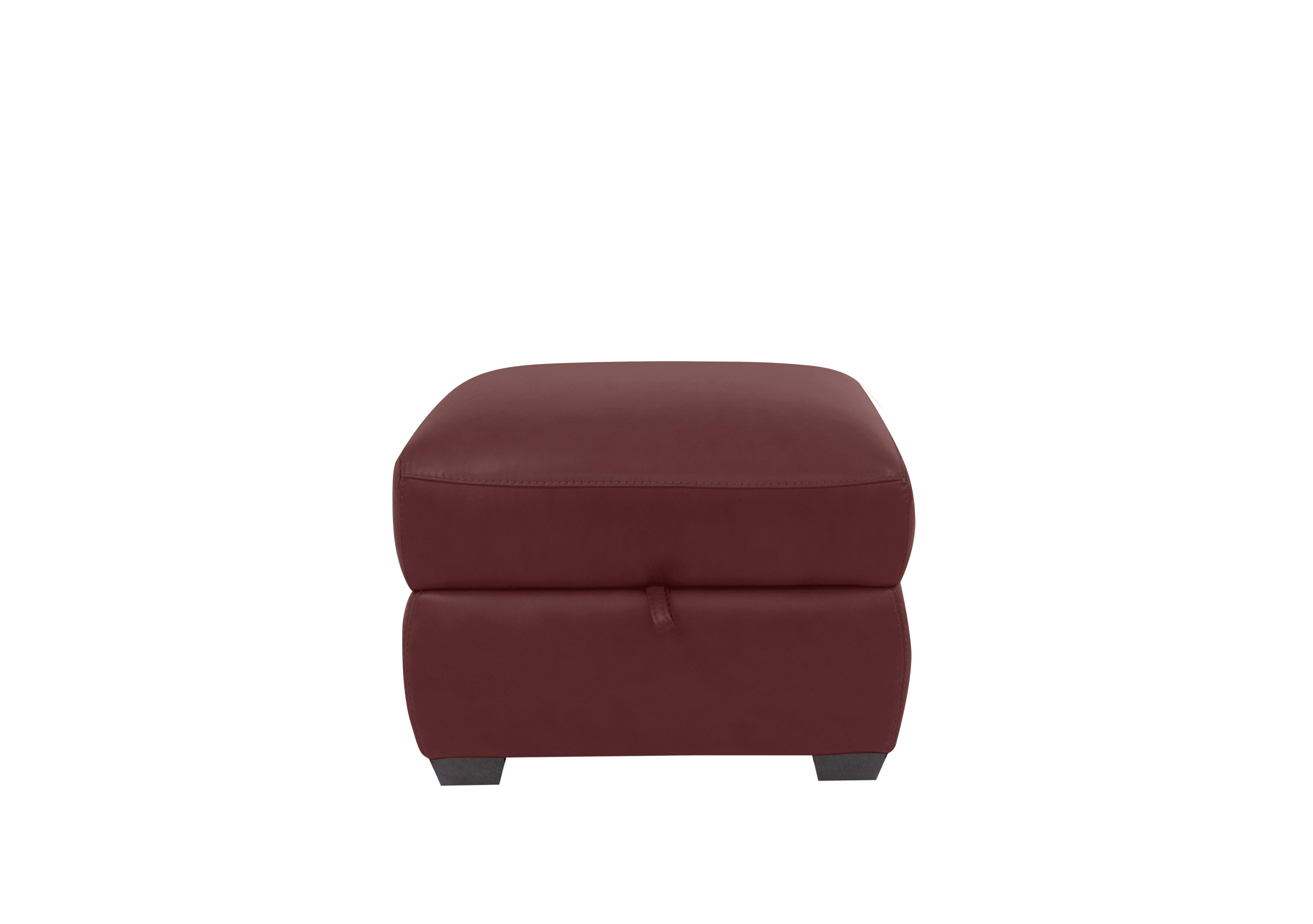 Cozee Leather Storage Stool in Nc-035c Deep Red on Furniture Village