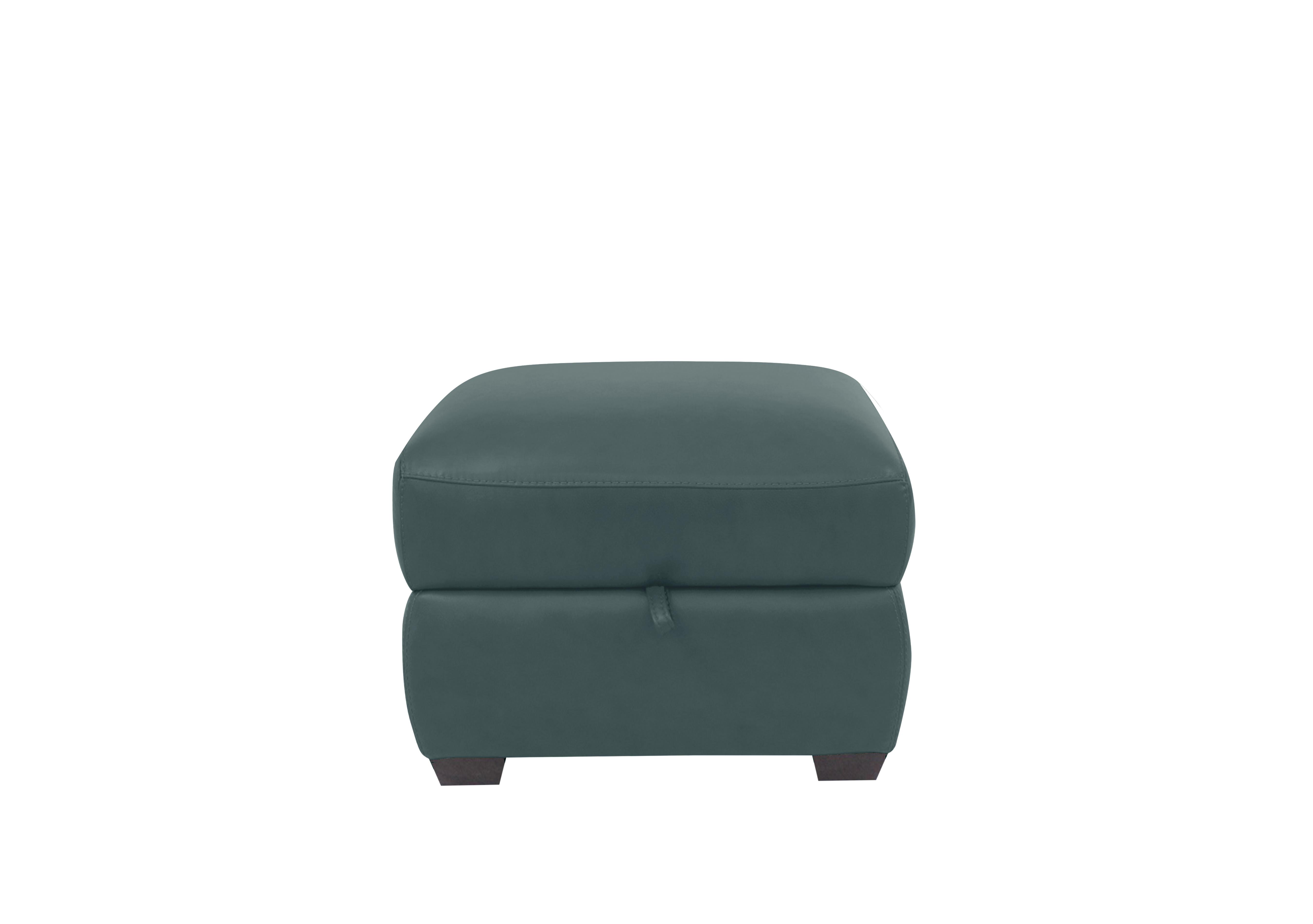 Cozee Leather Storage Stool in Nc-301e Lake Green on Furniture Village