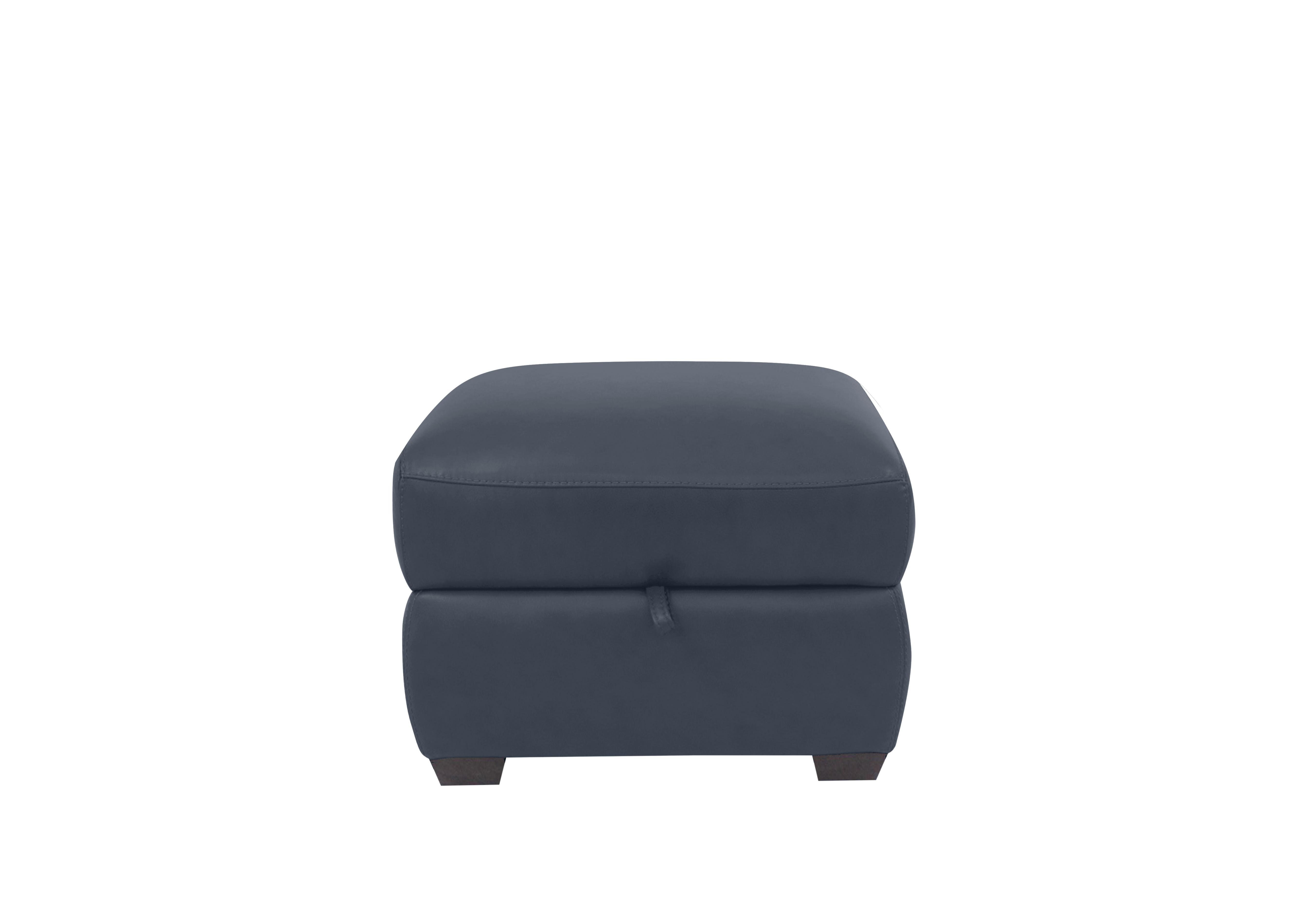 Cozee Leather Storage Stool in Nc-313e Ocean Blue on Furniture Village