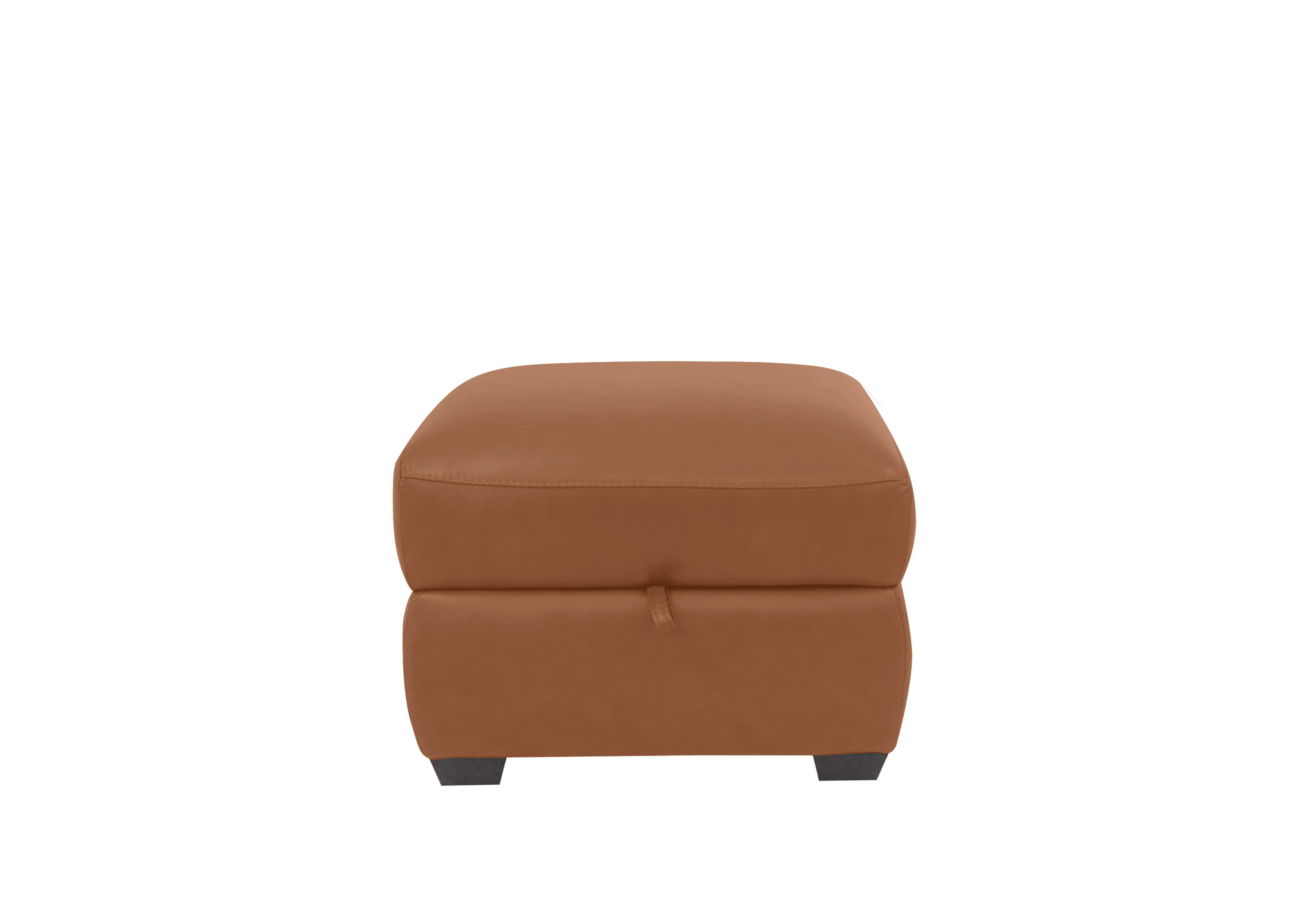 Cozee Leather Storage Stool in Nc-334e Pecan Brown on Furniture Village