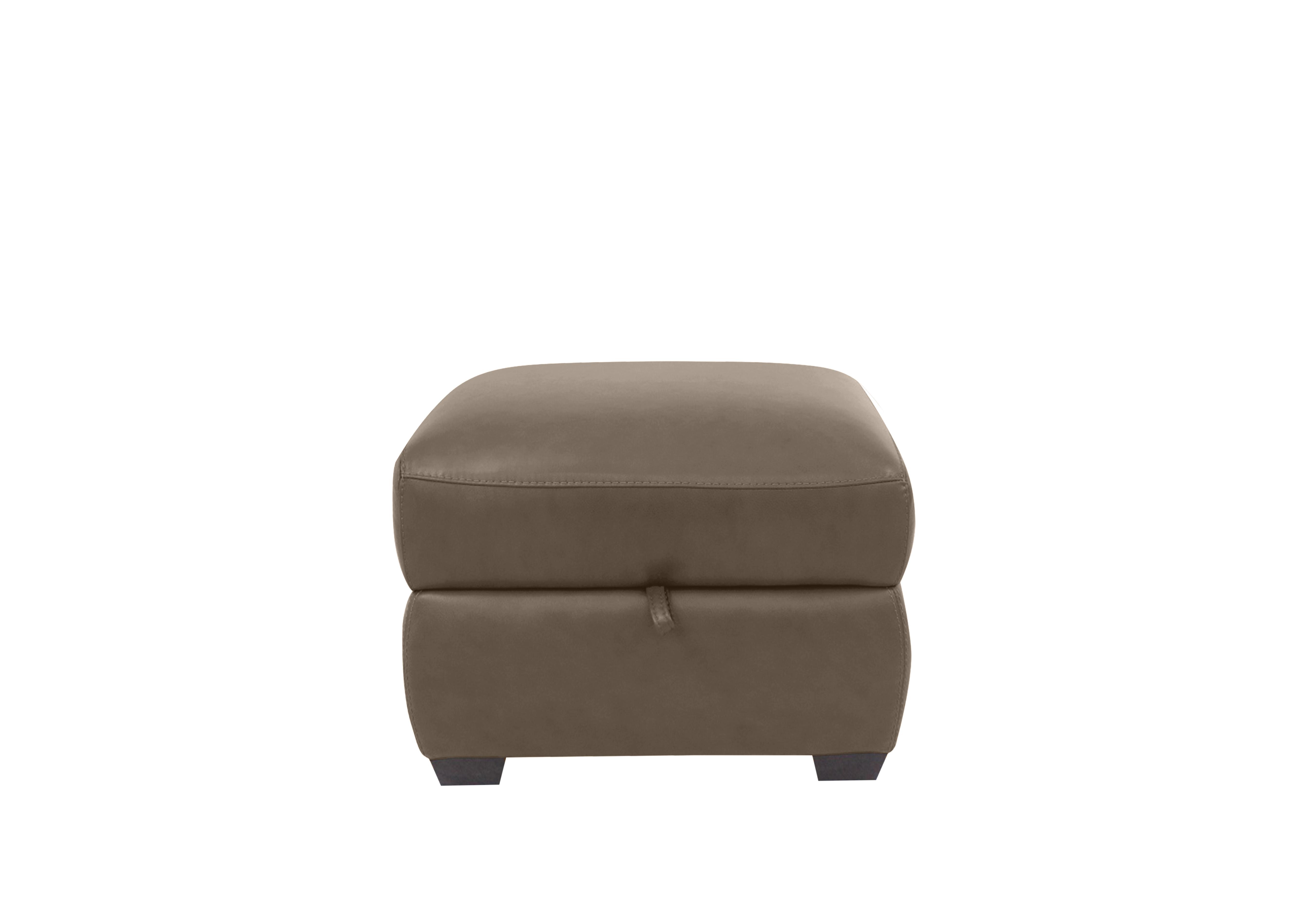 Cozee Leather Storage Stool in Nw-513e Bark on Furniture Village