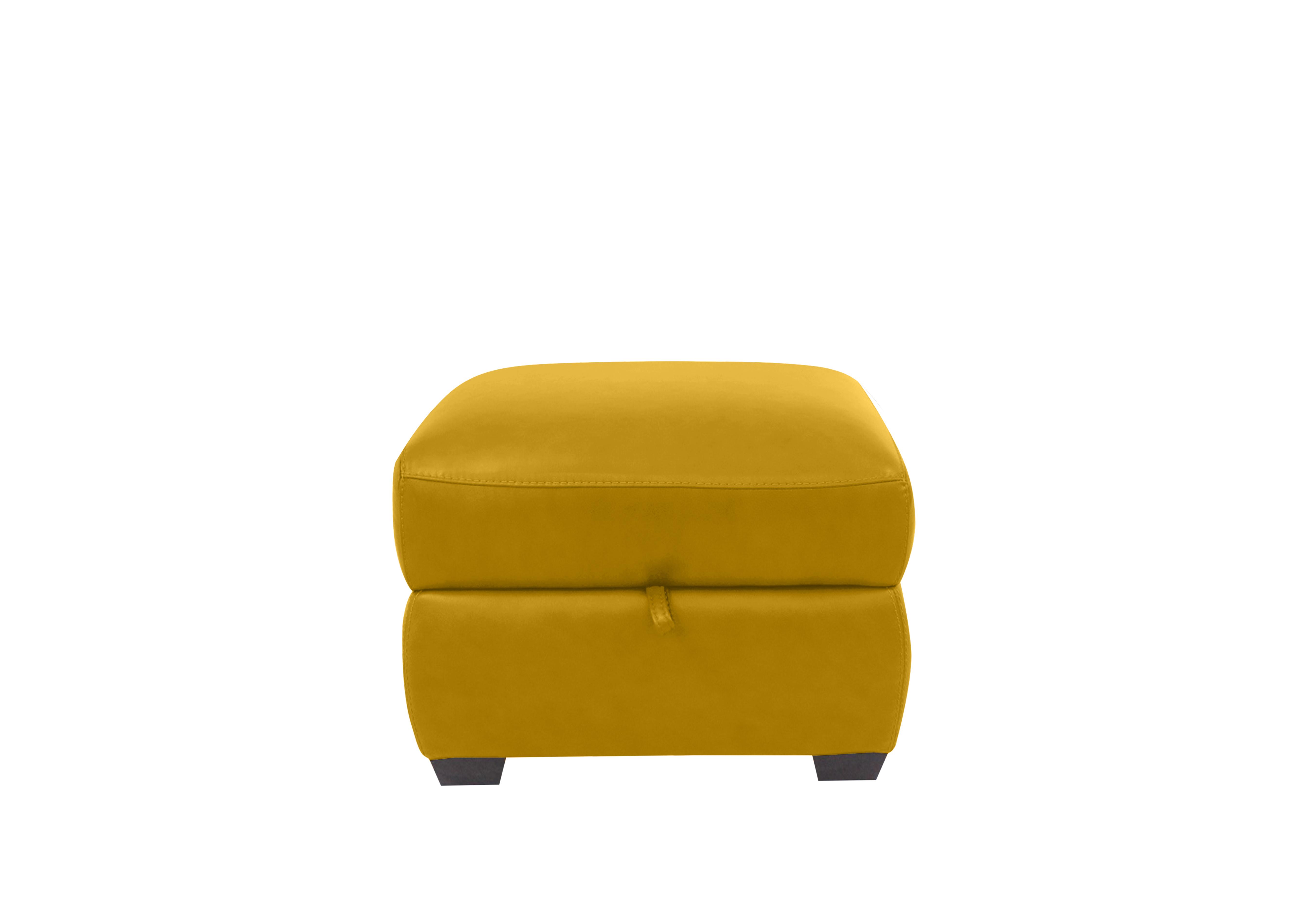 Cozee Leather Storage Stool in Nw-663e Yellow on Furniture Village