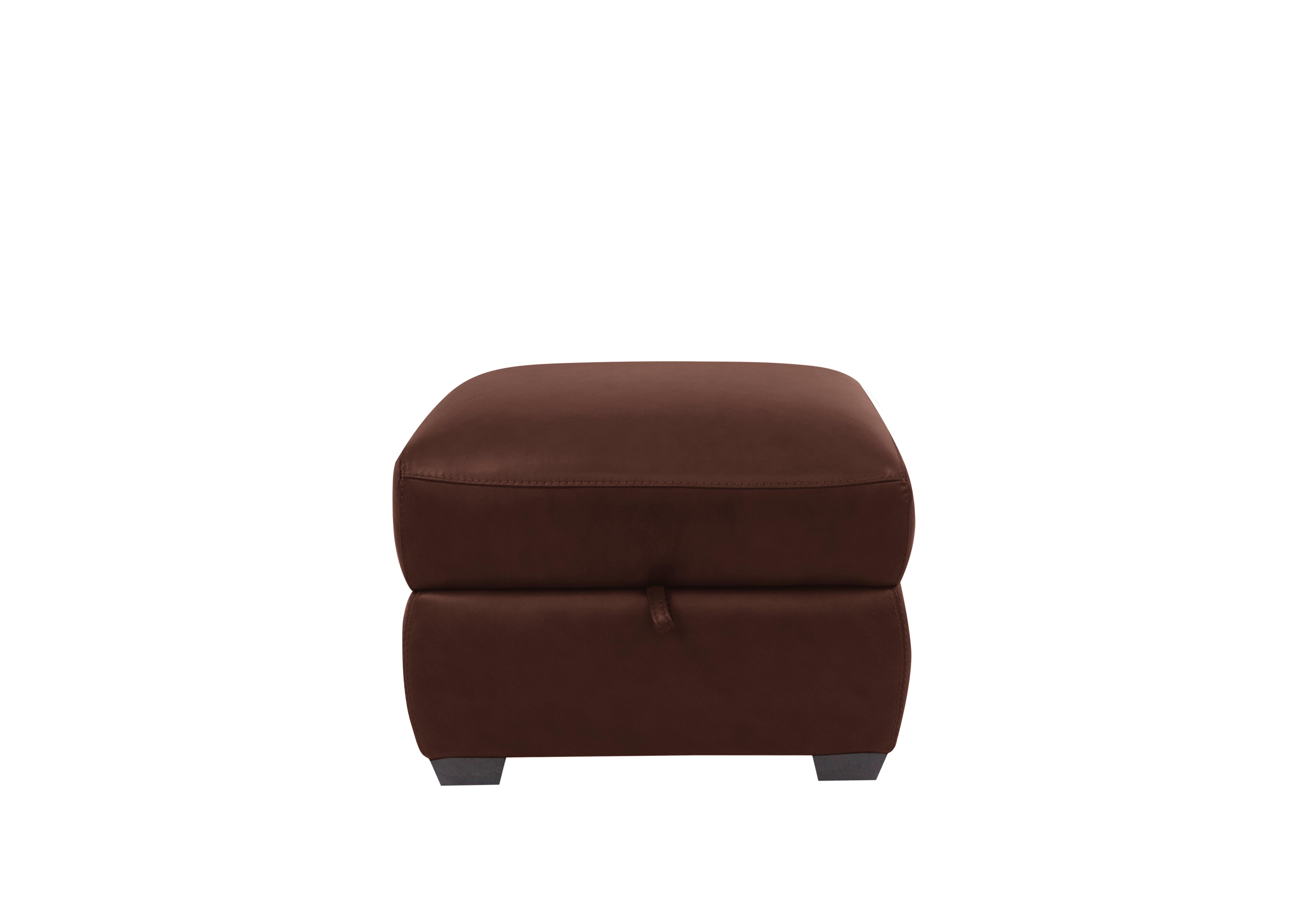 Cozee Leather Storage Stool in To-195e Light Brown on Furniture Village