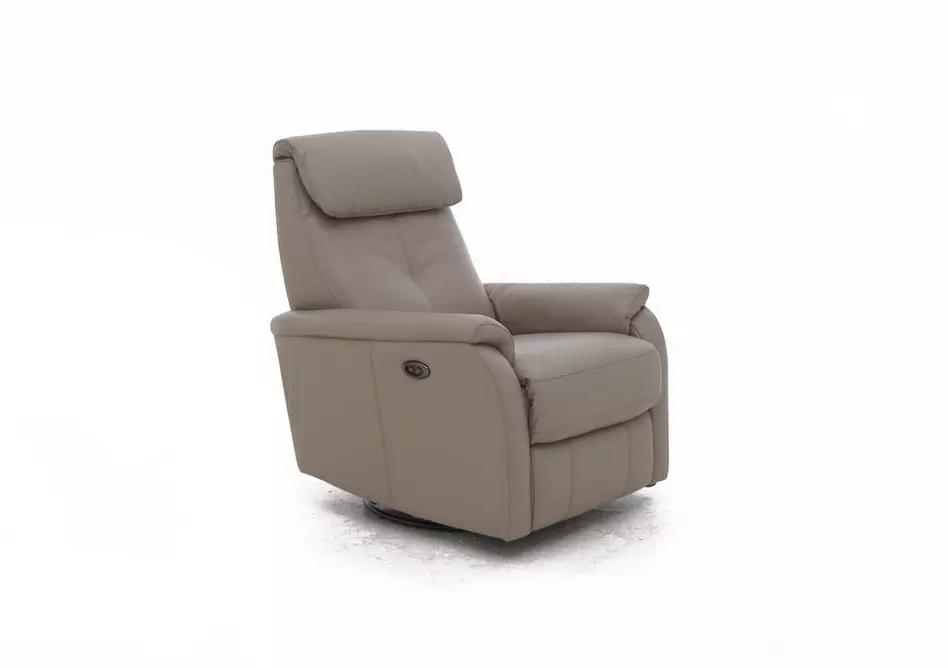 Rowan Leather Swivel Rocker Recliner Armchair