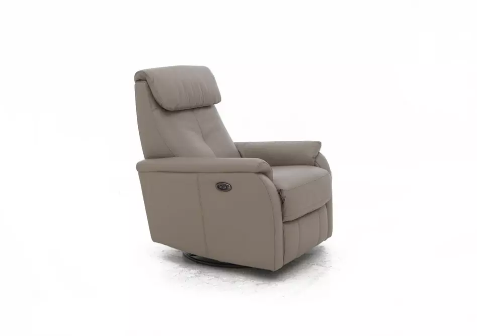 Rowan Leather Swivel Rocker Recliner Armchair
