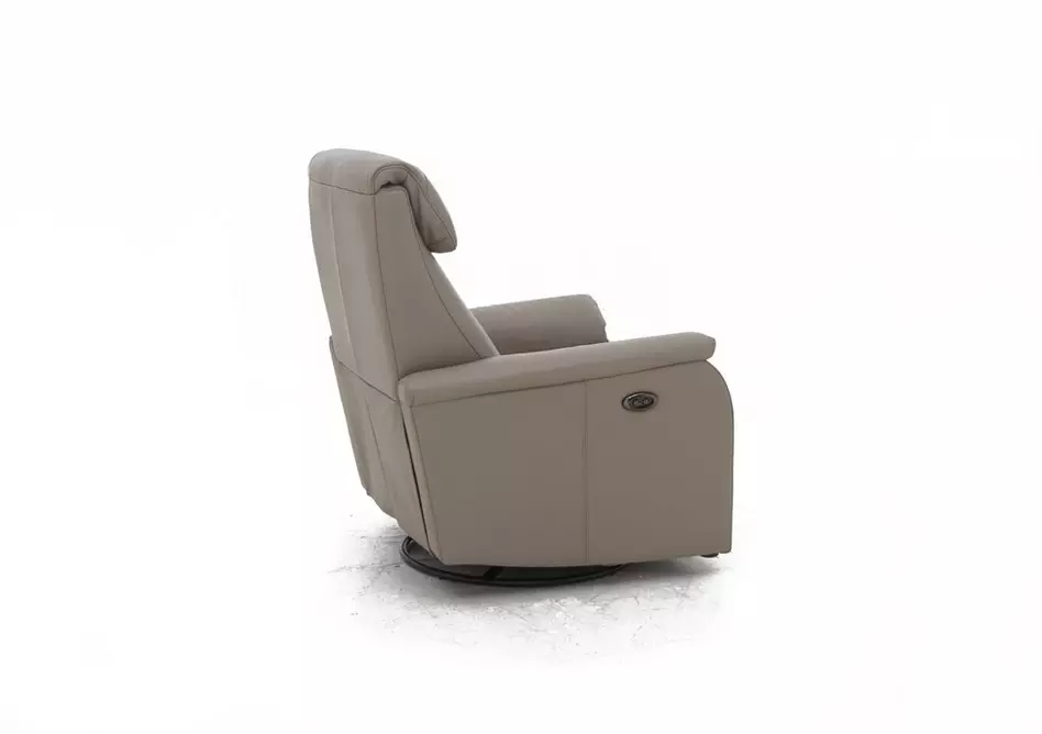 Rowan Leather Swivel Rocker Recliner Armchair