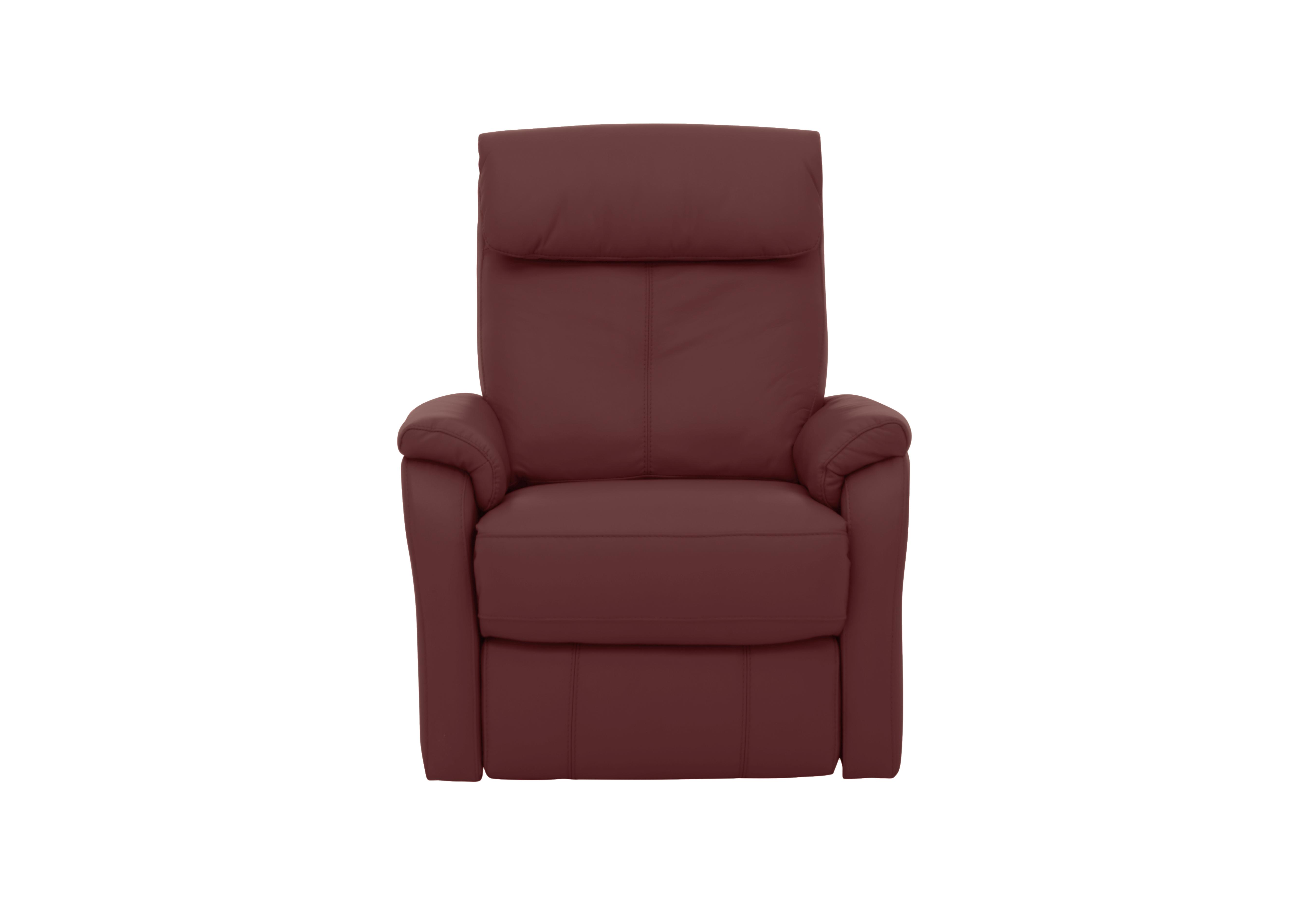 Rowan Leather Swivel Rocker Recliner Armchair in Bv-035c Deep Red on Furniture Village