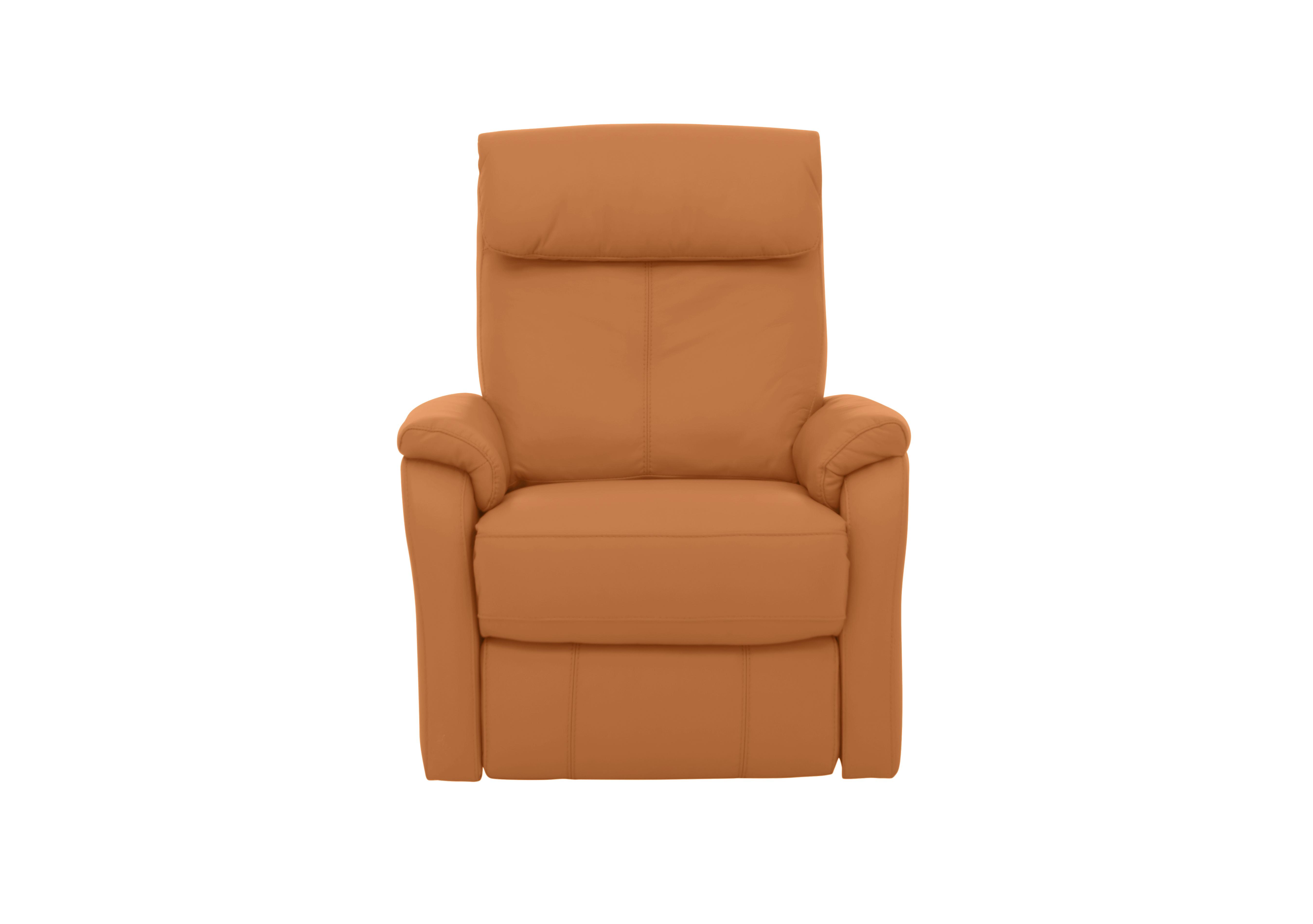 Rowan Leather Swivel Rocker Recliner Armchair in Bv-335e Honey Yellow on Furniture Village